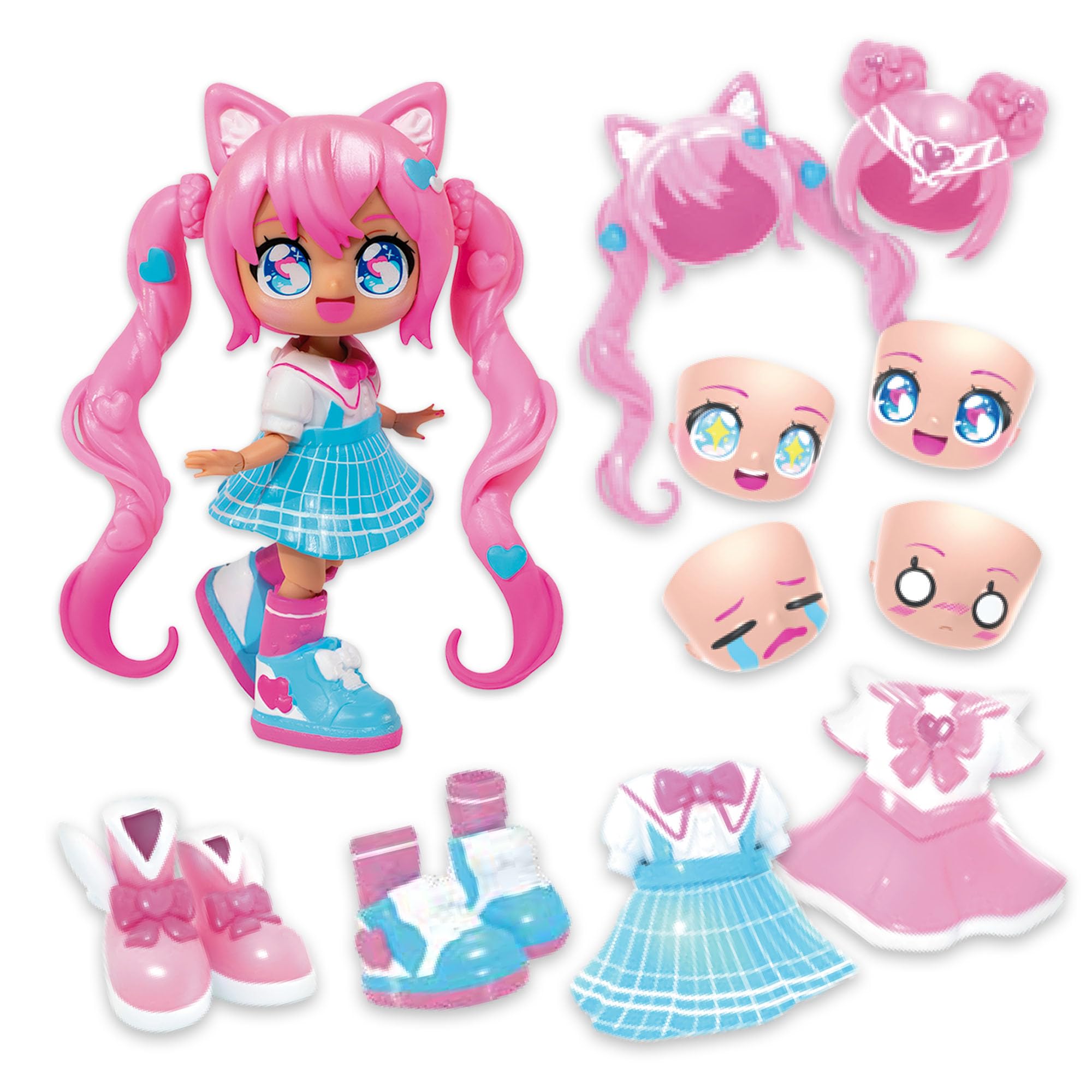 Animakii Fashion Dolls - Customisable Magical Girl & School Girl Style 5"