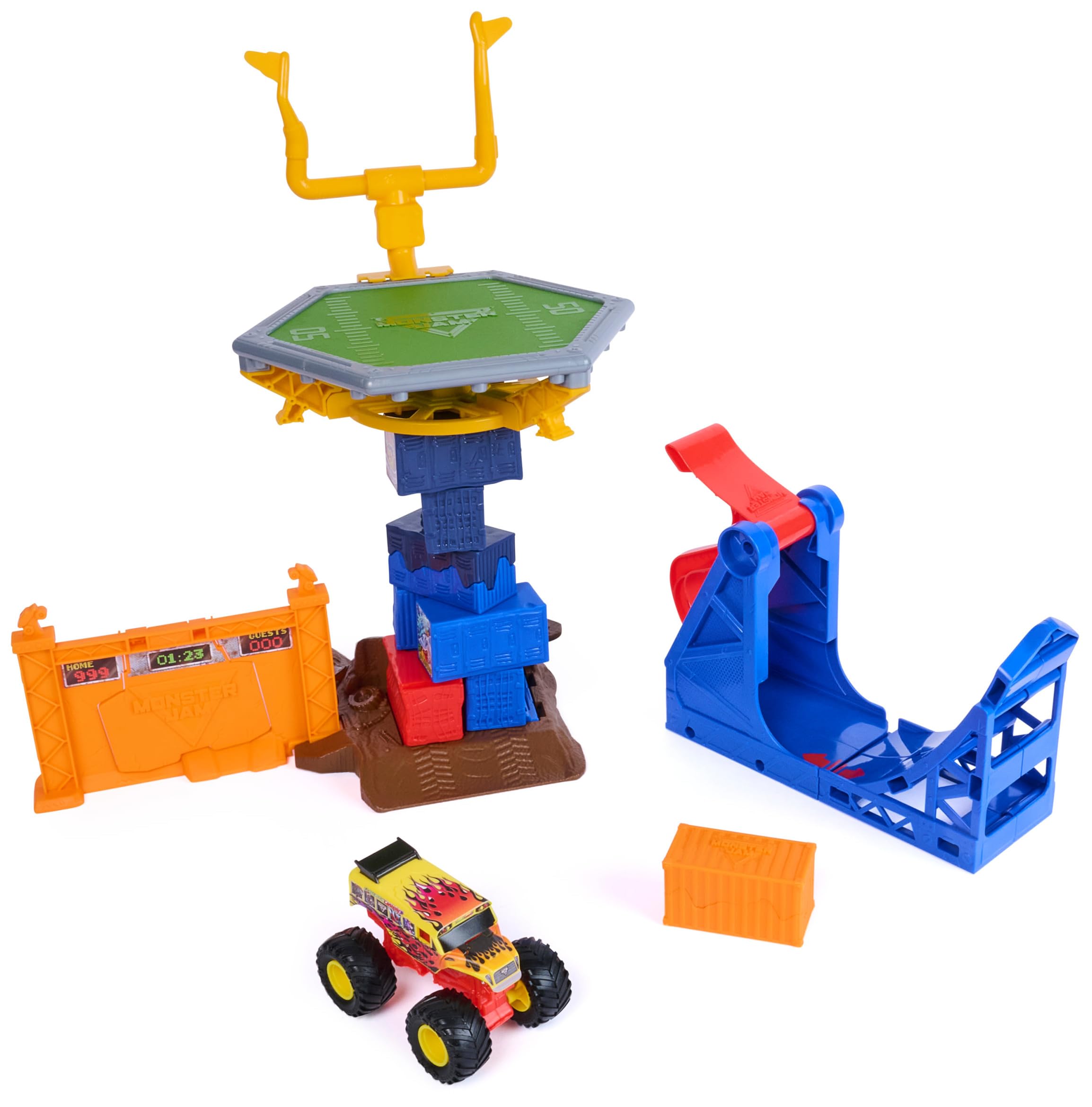 Monster Jam Smash & Bash Crash Course Playset with Launcher, Exclusive 1:64 Truck 4