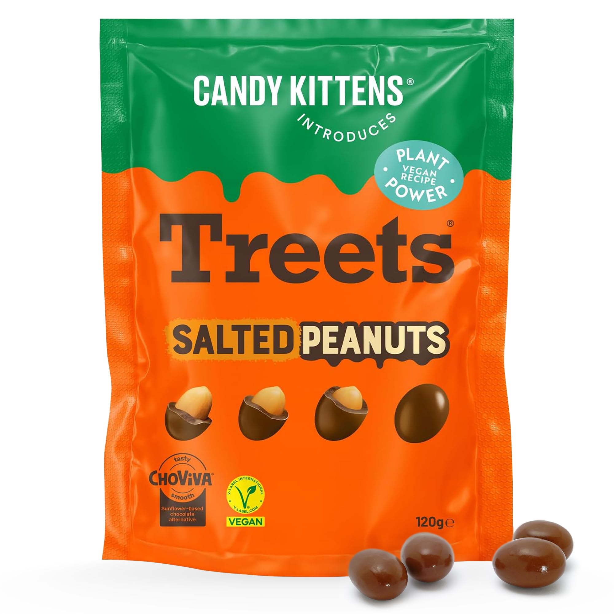 CANDY KITTENS Vegan Chocolate Covered Salted Peanuts - 120g Pack | Plant-Powered Snack 1