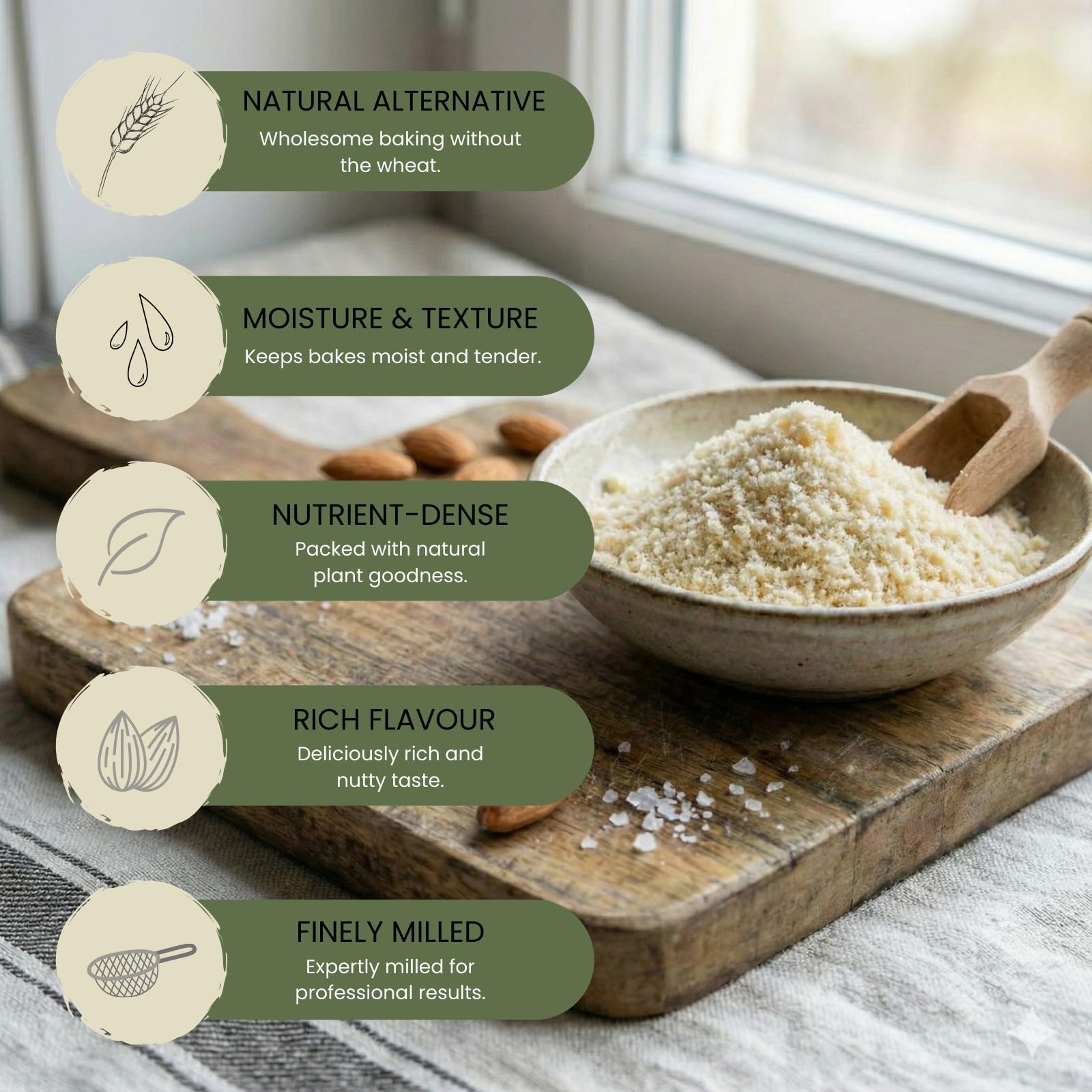Minton & Donello Finely Ground Almonds, Blanched Baking Essential | 250g 4