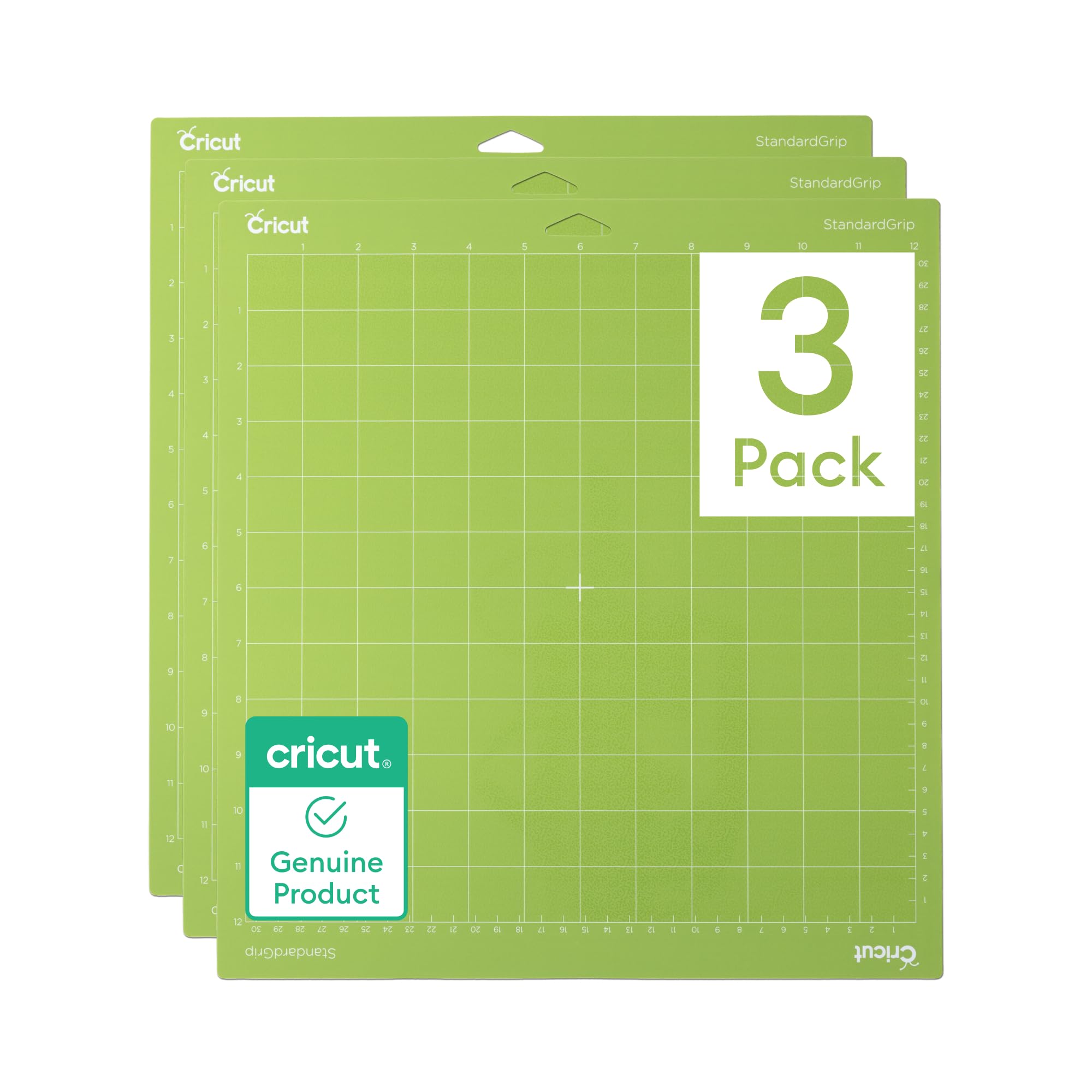 Cricut Standardgrip Cutting Mat 12" x 12" - 3 Pack Green | Compatible with Explore & Maker Machines