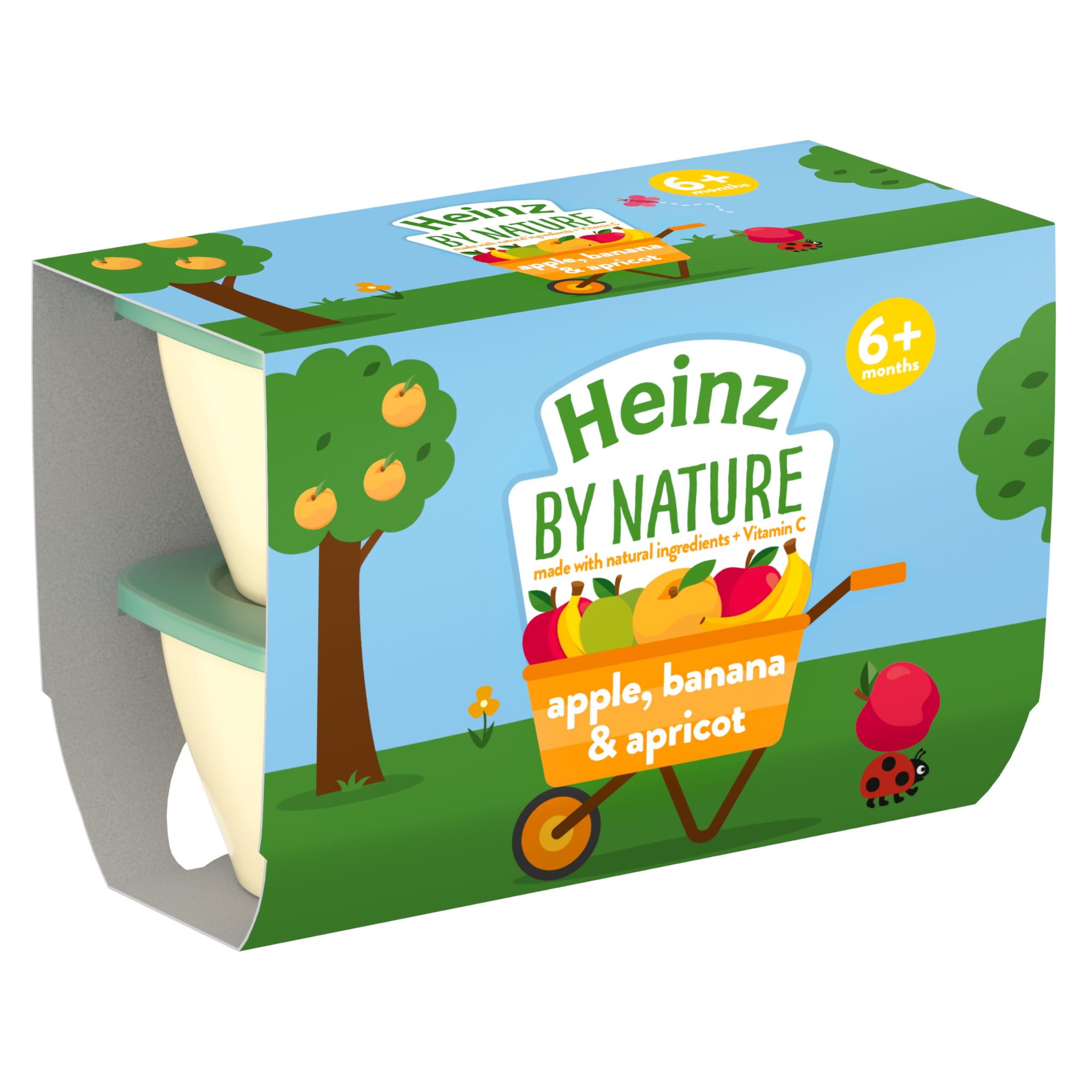 HEINZ Apple Banana Apricot Fruit Pots - 4 x 100g Pots | Gluten Free | No Added Sugar 1