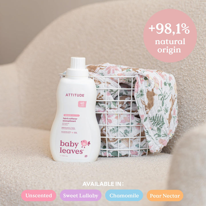 ATTITUDE Baby Fabric Softener Liquid - EWG Verified, Natural Origin, Dermatologically Tested