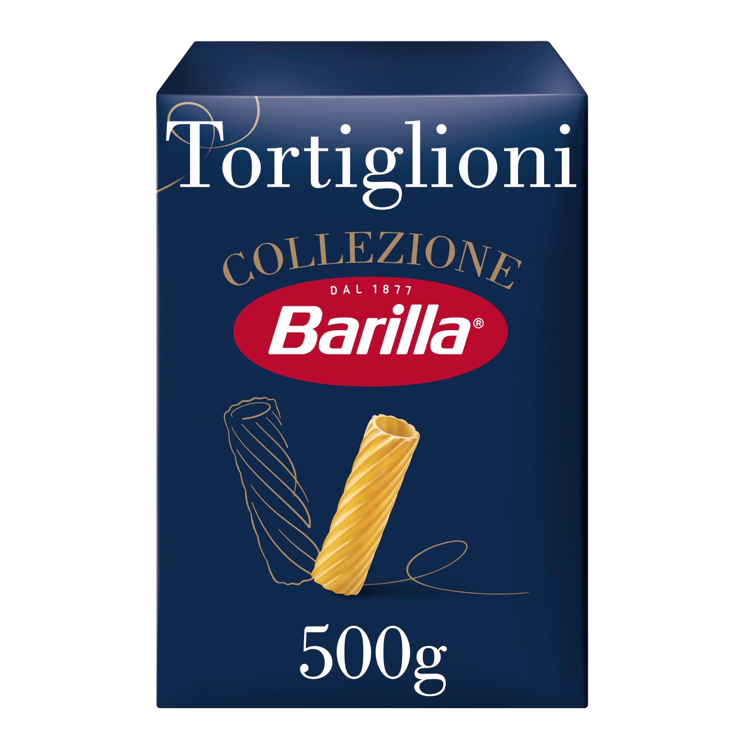 Barilla Tortiglioni Short Pasta - Ridged Tubes for Hearty Sauces | 500g 1