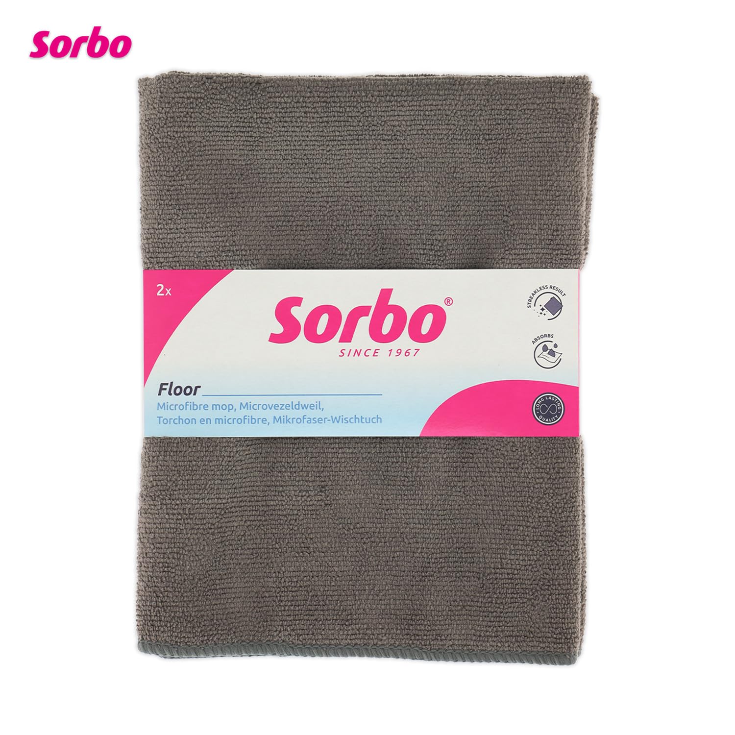 Sorbo Microfibre Floor Cloth - Streak Free, Super Absorbent, Multi-Purpose Cleaning | Grey 4