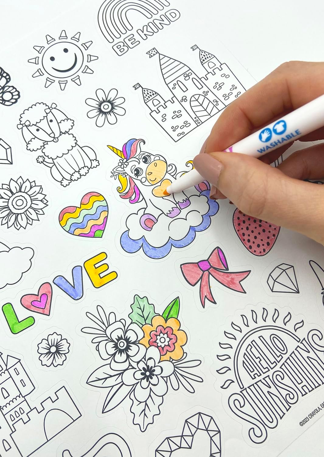 Crayola Colour-Your-Own Stickers - 50+ Designs with Unicorns, Butterflies & Flowers 2