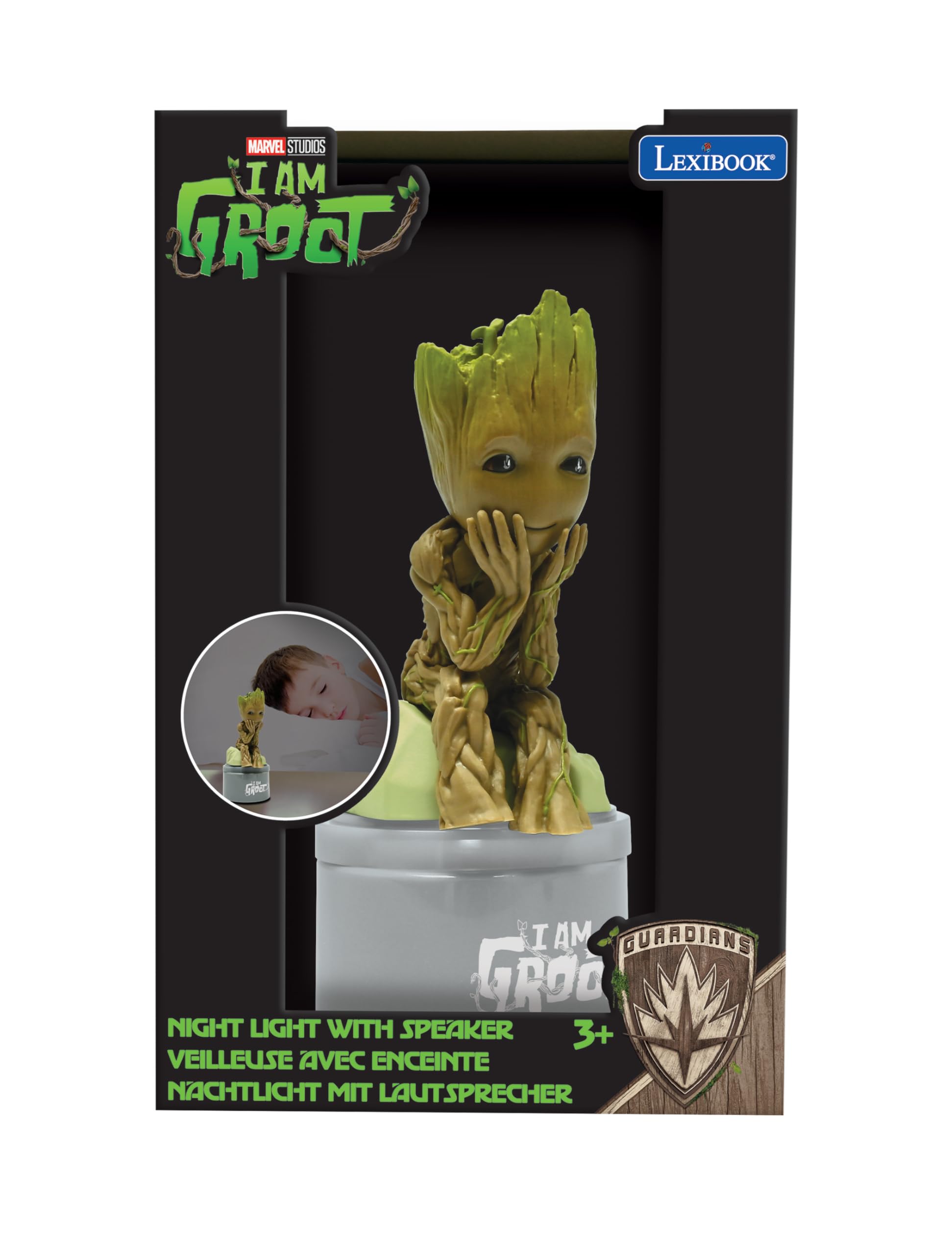 Lexibook Marvel Guardians of the Galaxy Groot Nightlight with Speaker - Grey/Brown 12