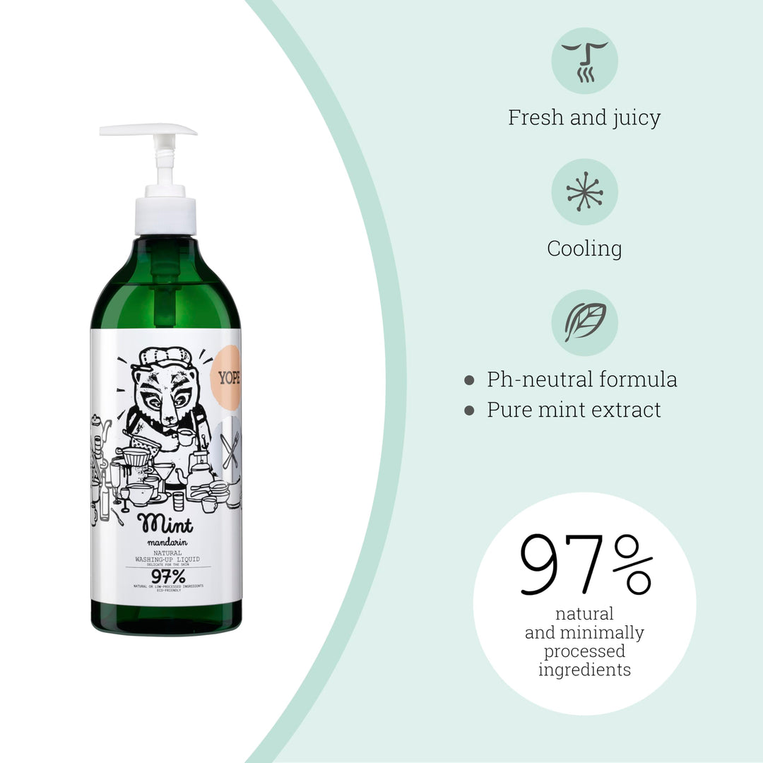 Yope - Natural Washing-Up Liquid | Mint & Mandarin | 750 ml