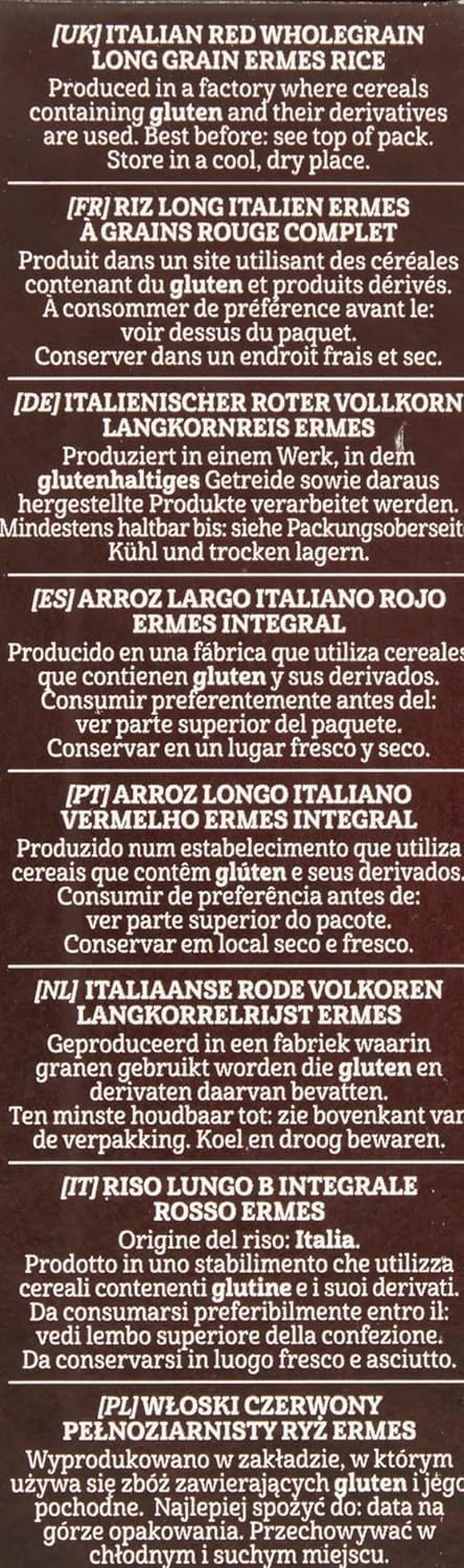 Riso Gallo Rustico Rosso Red Wholegrain Rice, 500g