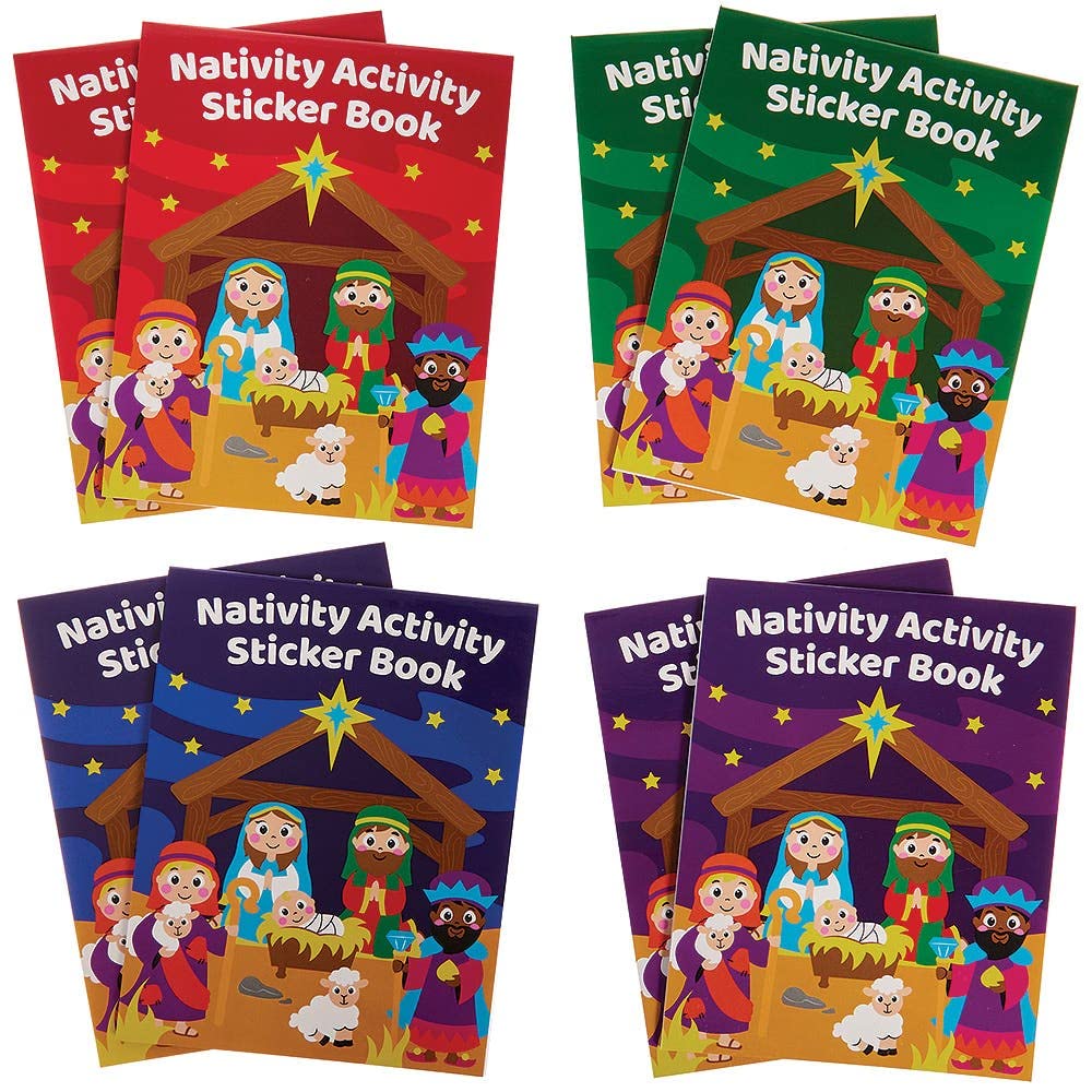 Baker Ross FX289 Nativity Activity Sticker Books - Pack of 8 5