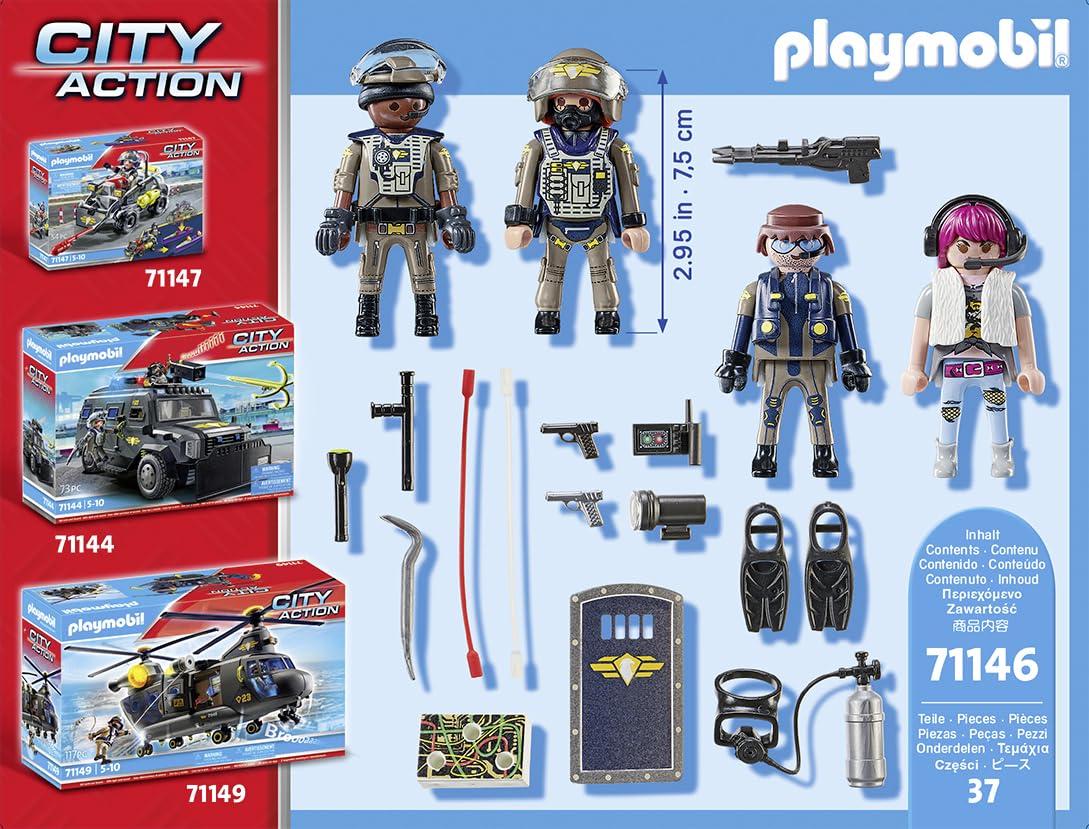 Playmobil City Action Tactical Police Team Playset - Ages 5+ | 37 Pieces