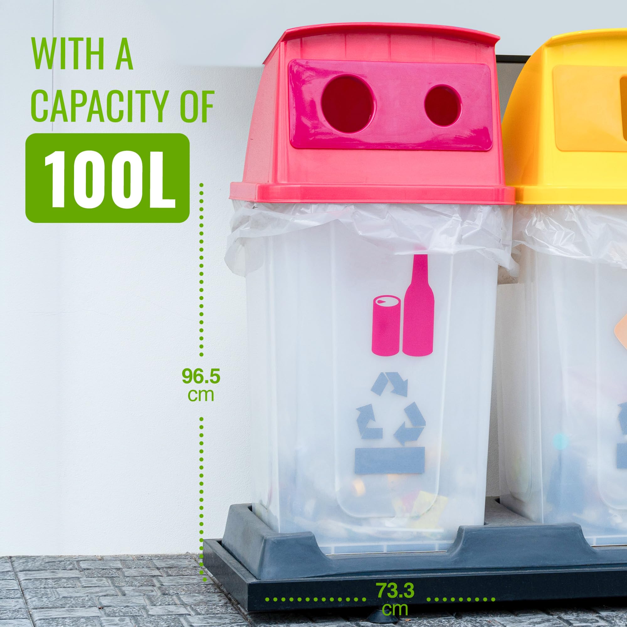 EcoBag Heavy Duty Bin Liners - 100L Capacity, 736 x 935mm, Pack of 20 | Recycled Plastic 2