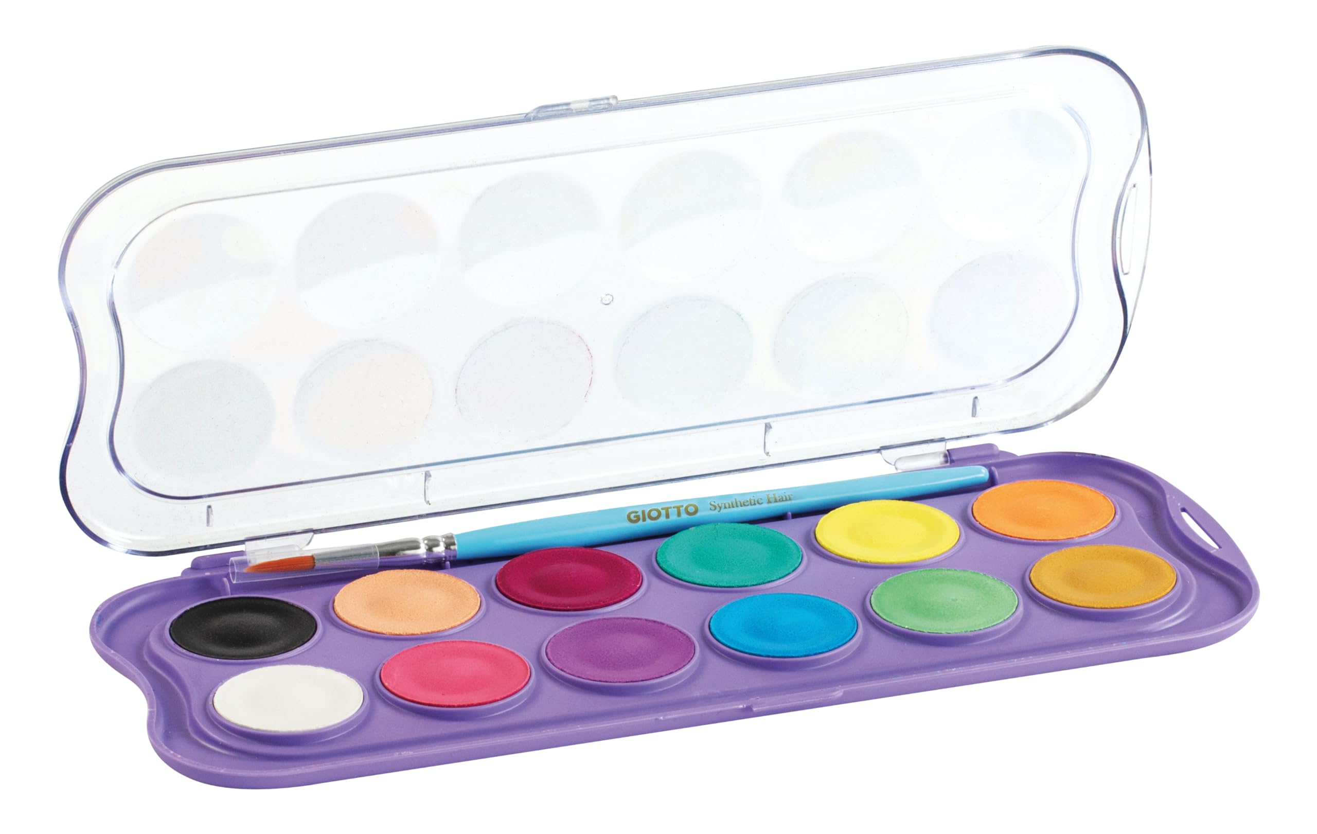 GIOTTO Candy Collection Watercolour Paint Set - 12 Intense Colours | Includes Brush | Pastel Palette 2