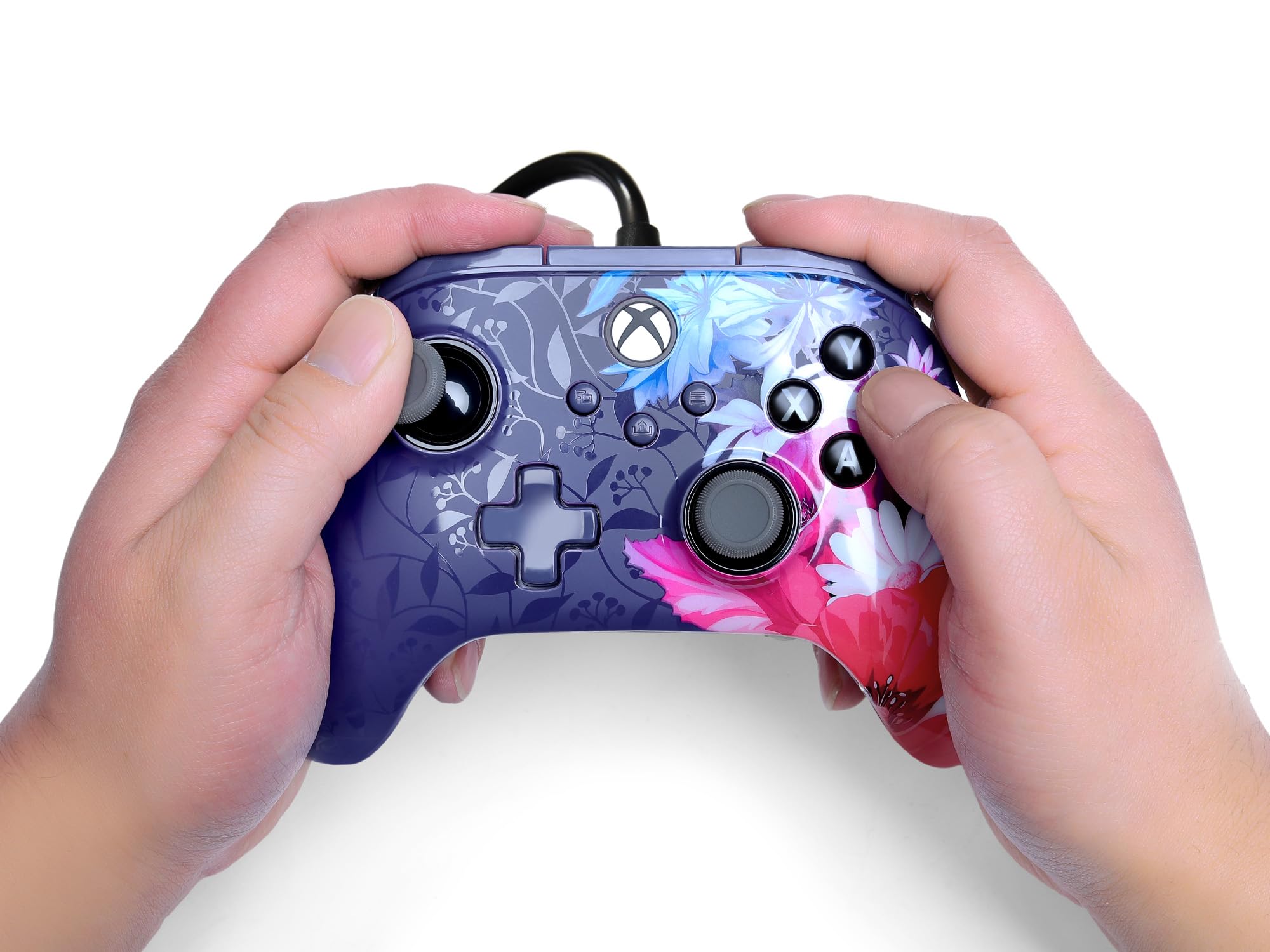 PowerA Advantage Plus Wired Controller for Xbox Series X|S, Xbox One, PC - Night Blossom | Hall Effect | Mappable Buttons 2