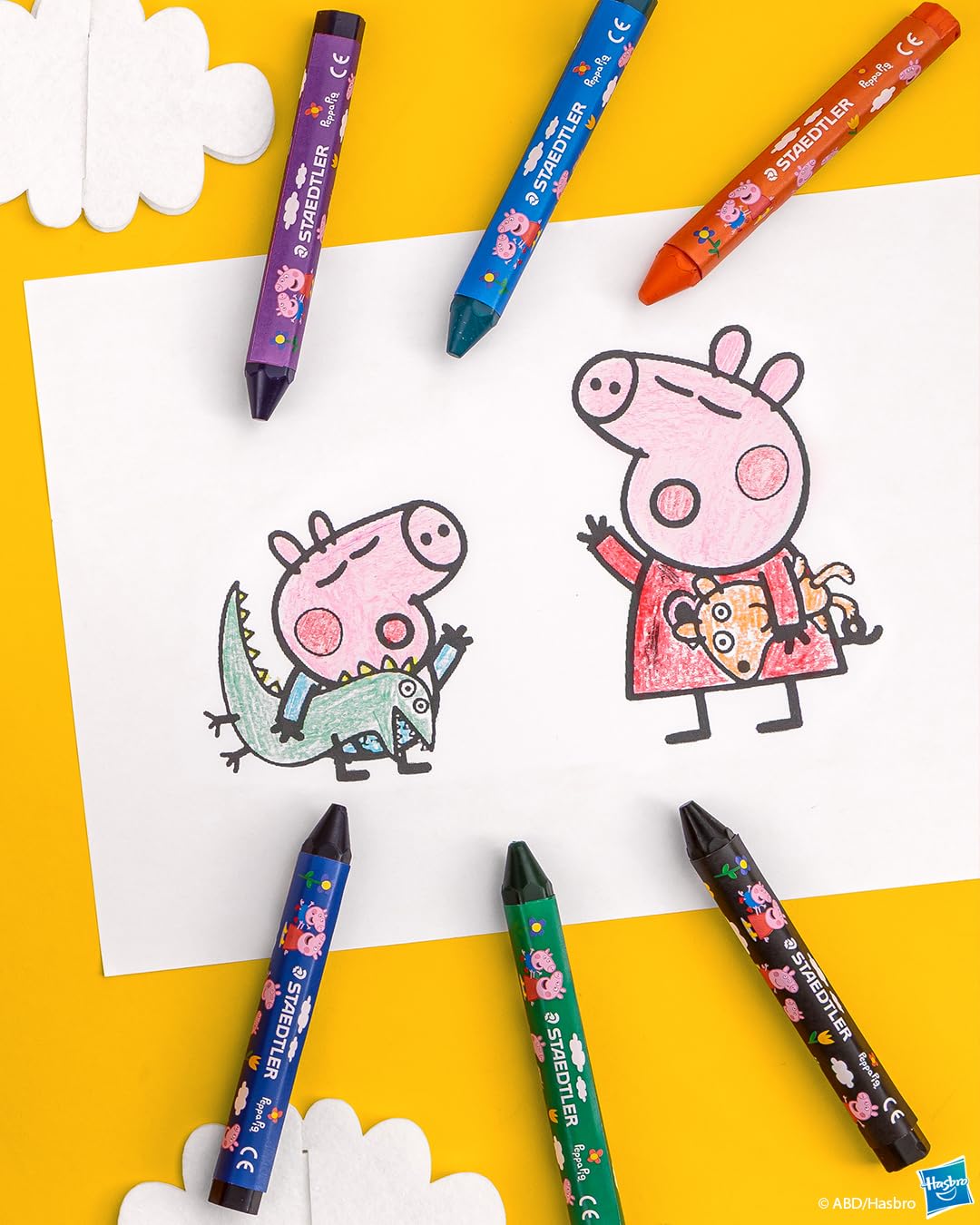 STAEDTLER Peppa Pig x Noris Junior Jumbo Wax Crayons - Ergonomic Hexagonal Shape | Assorted Colors 7