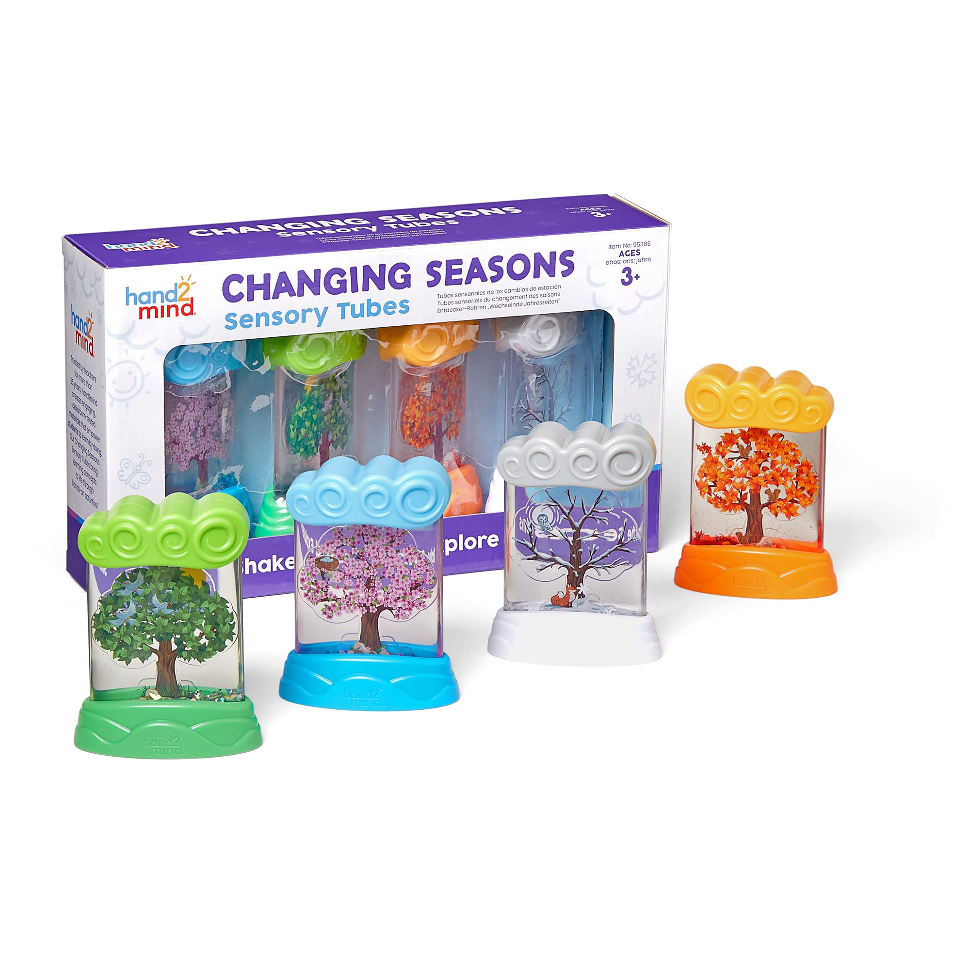 hand2mind Learning Resources Changing Seasons Sensory Tubes for Kids Ages 3+ | 4-Piece Set