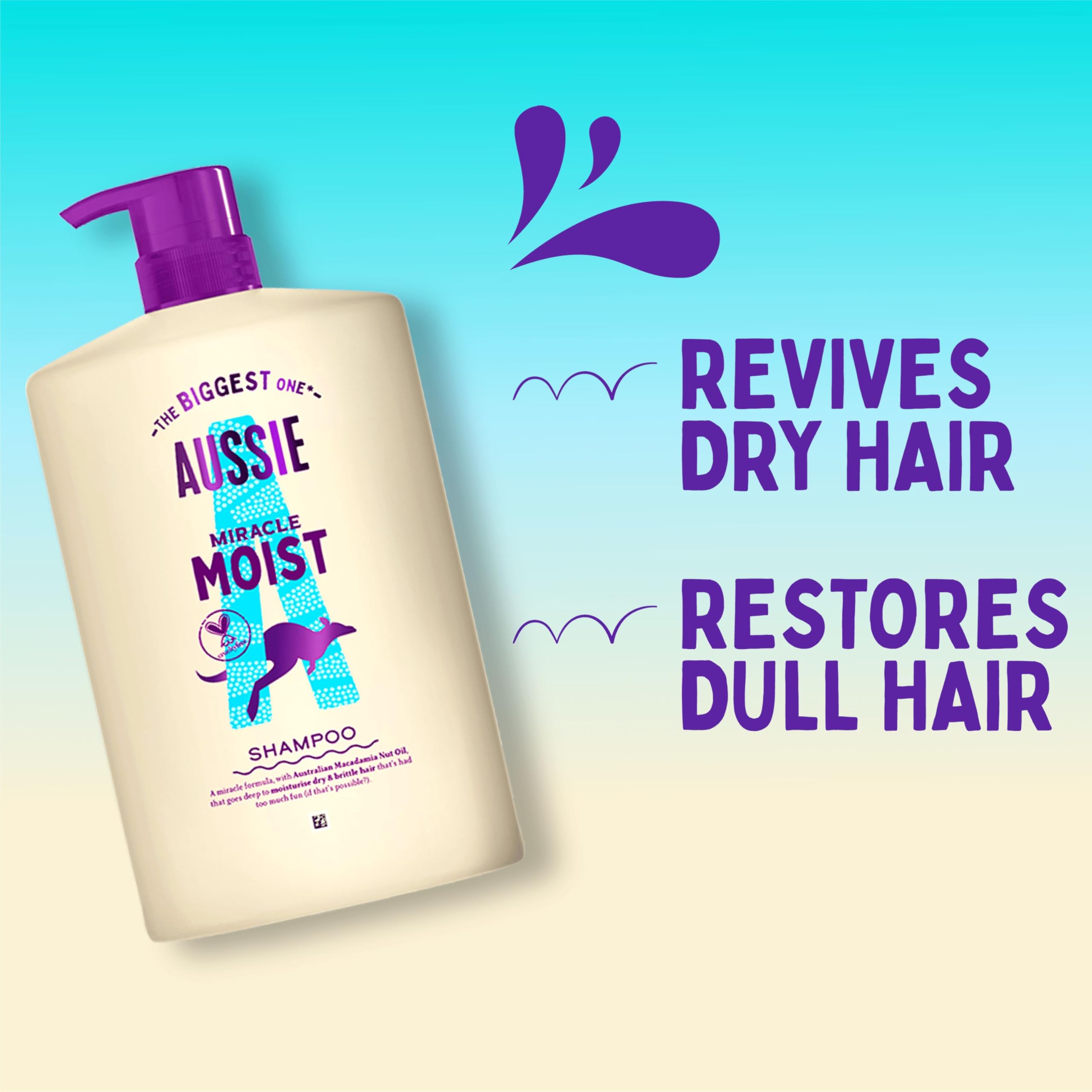 Aussie Miracle Moist Shampoo - Moisturizing Formula with Macadamia Nut Oil (1L) 3