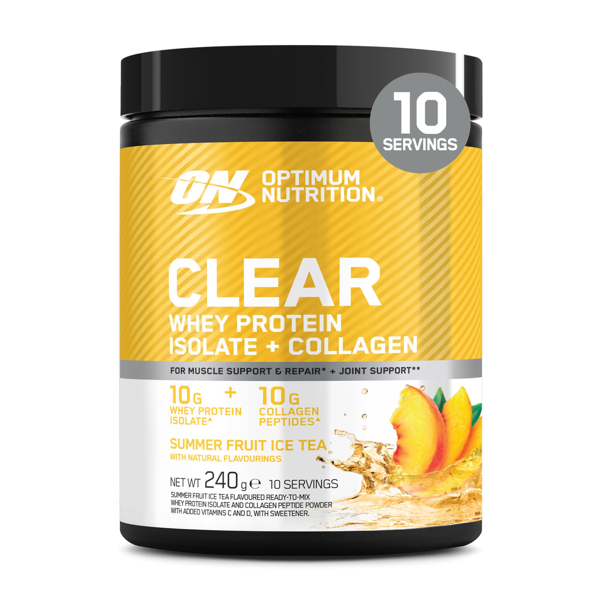 Optimum Nutrition Clear Whey + Collagen Summer Fruit Ice Tea Flavour 240g 1