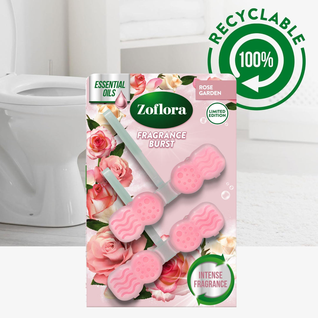 Zoflora - Fragrance Burst Toilet Rim Blocks Rose Garden, 2 x 48g