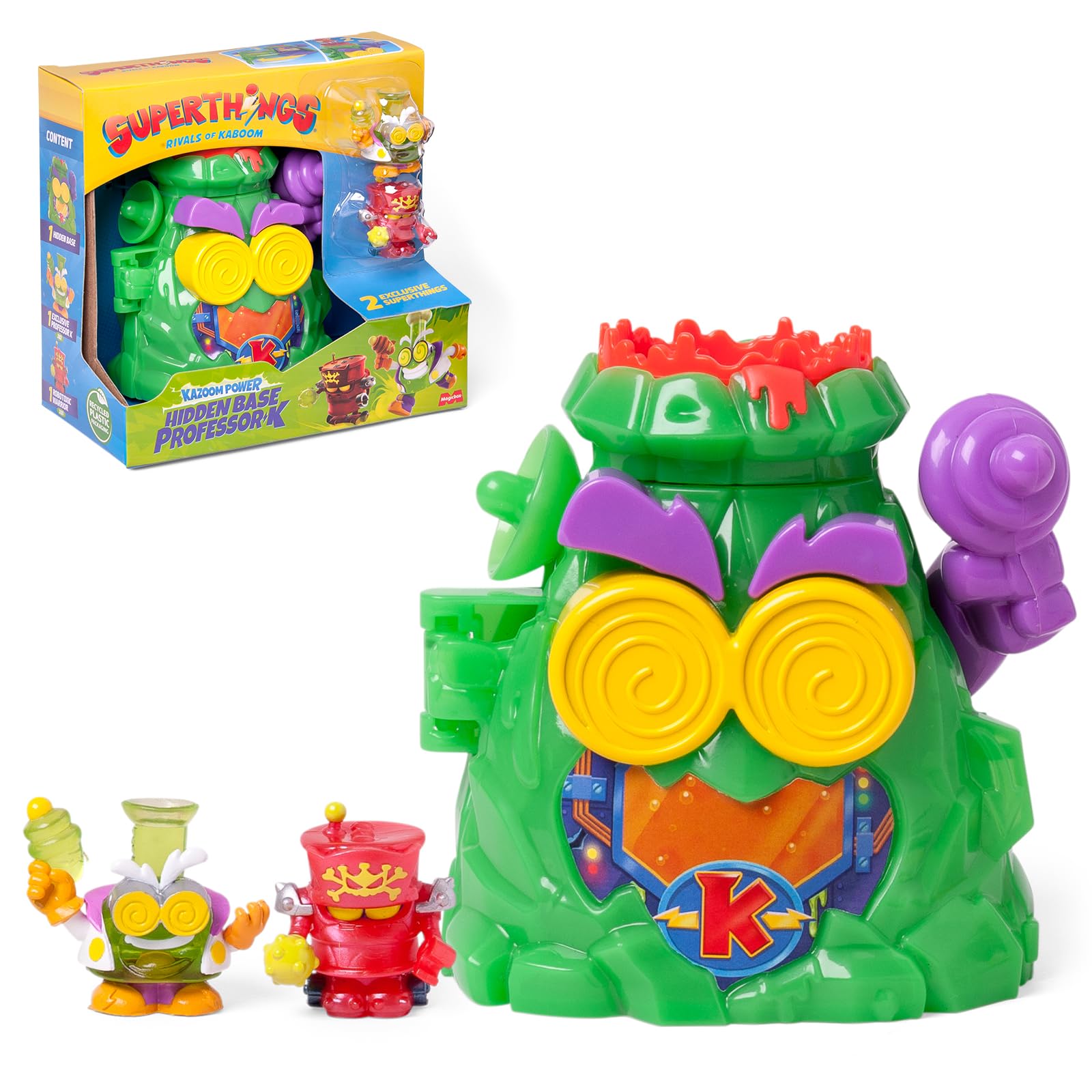 SUPERTHINGS RIVALS OF KABOOM Professor K's Hidden Volcano Base Playset | Includes 2 Exclusive Figures