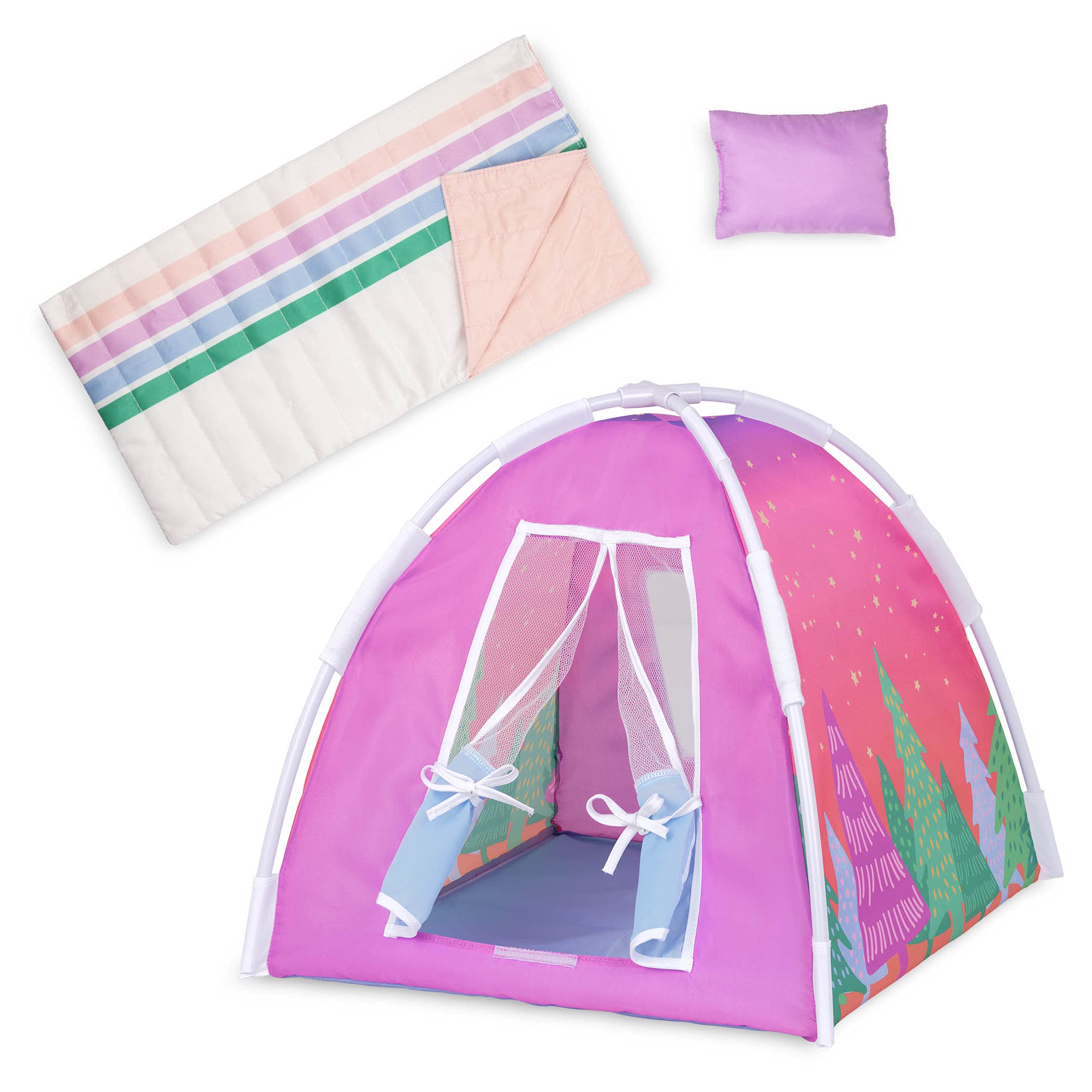 Glitter Girls Camping Set - 14-Inch Doll Play Tent with Rainbow Sleeping Bag & Pillow - 3+ Years 8