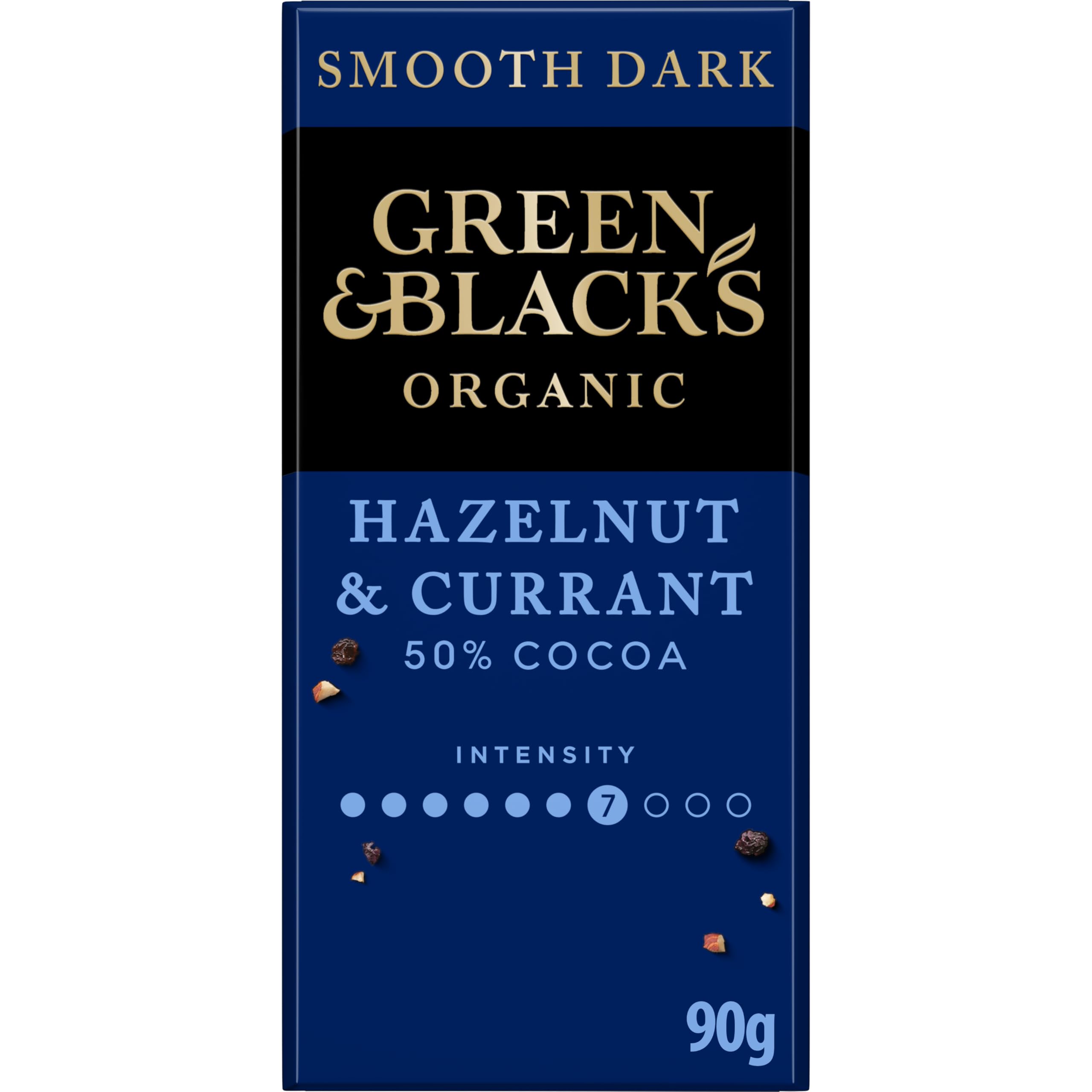 Green & Black's Organic Hazelnut & Currant Dark Chocolate Bar, 50% Cocoa, 90g 1