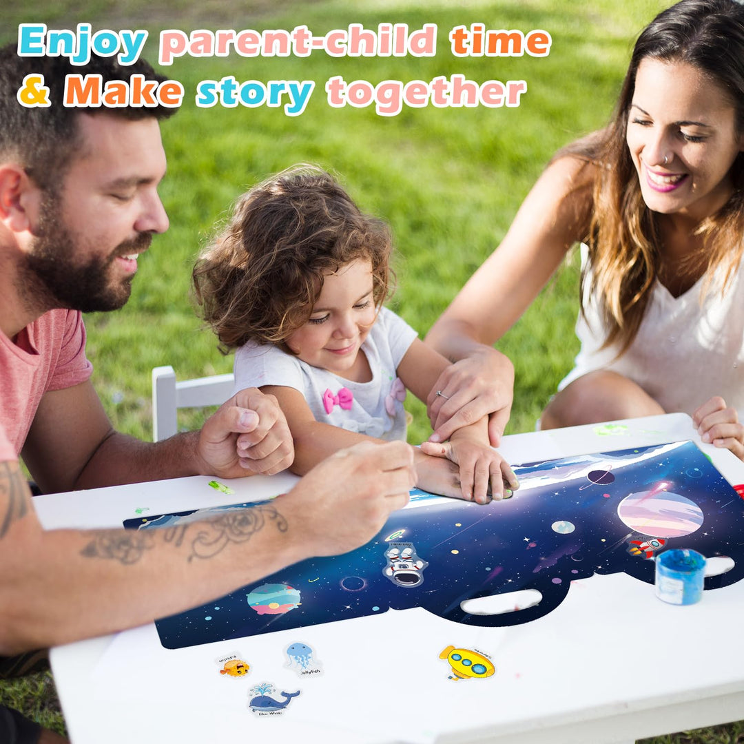GUYUCOM 4 Pack Reusable Sticker Books for Toddlers - Jelly Texture Educational Playset