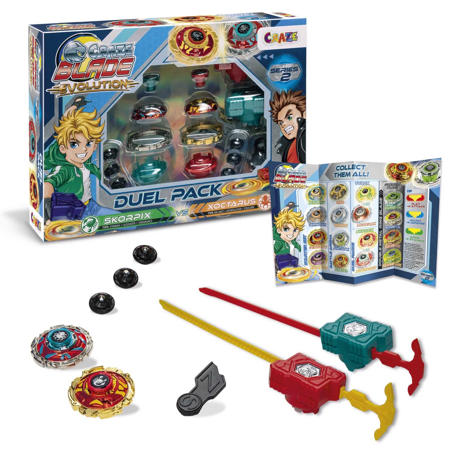 CRAZE BLADEZ Skorpix Xoctarus Evolution Spinning Top Set - Metal Fusion Blades | Ages 3+