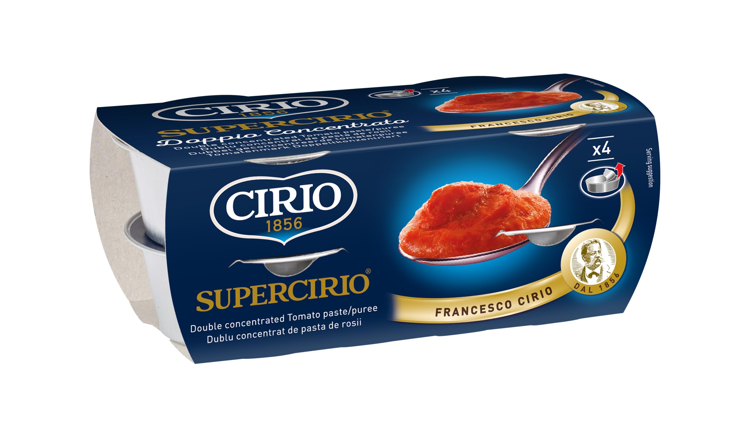 Cirio Supercirio Double Concentrated Tomato Puree - 4 x 70g Pots | GMO, Gluten & Dairy Free 1