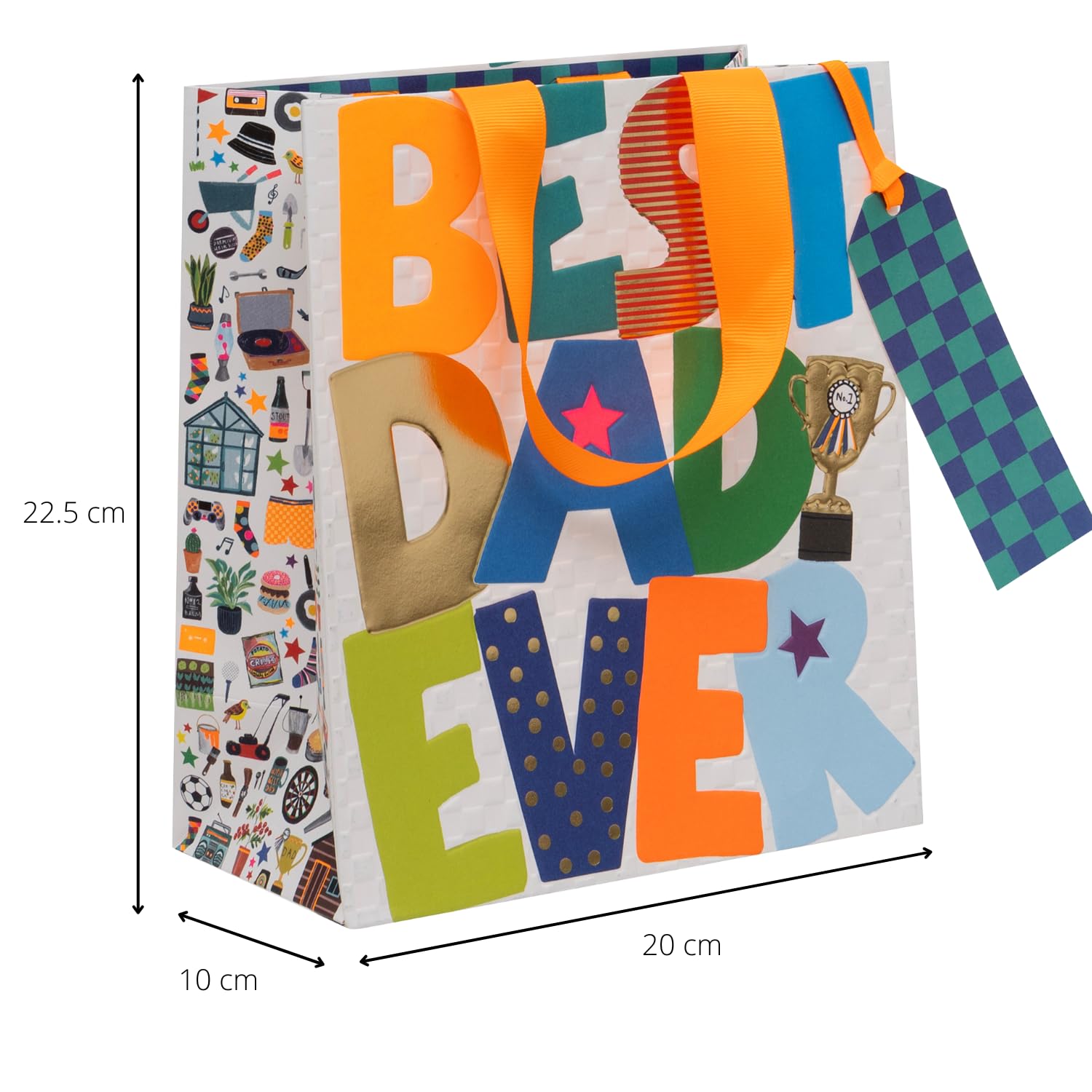 Glick Father's Day Gift Bag - 'Best Dad Ever' Design | 20 x 22.5 x 10 cm | 210GSM Paper 4