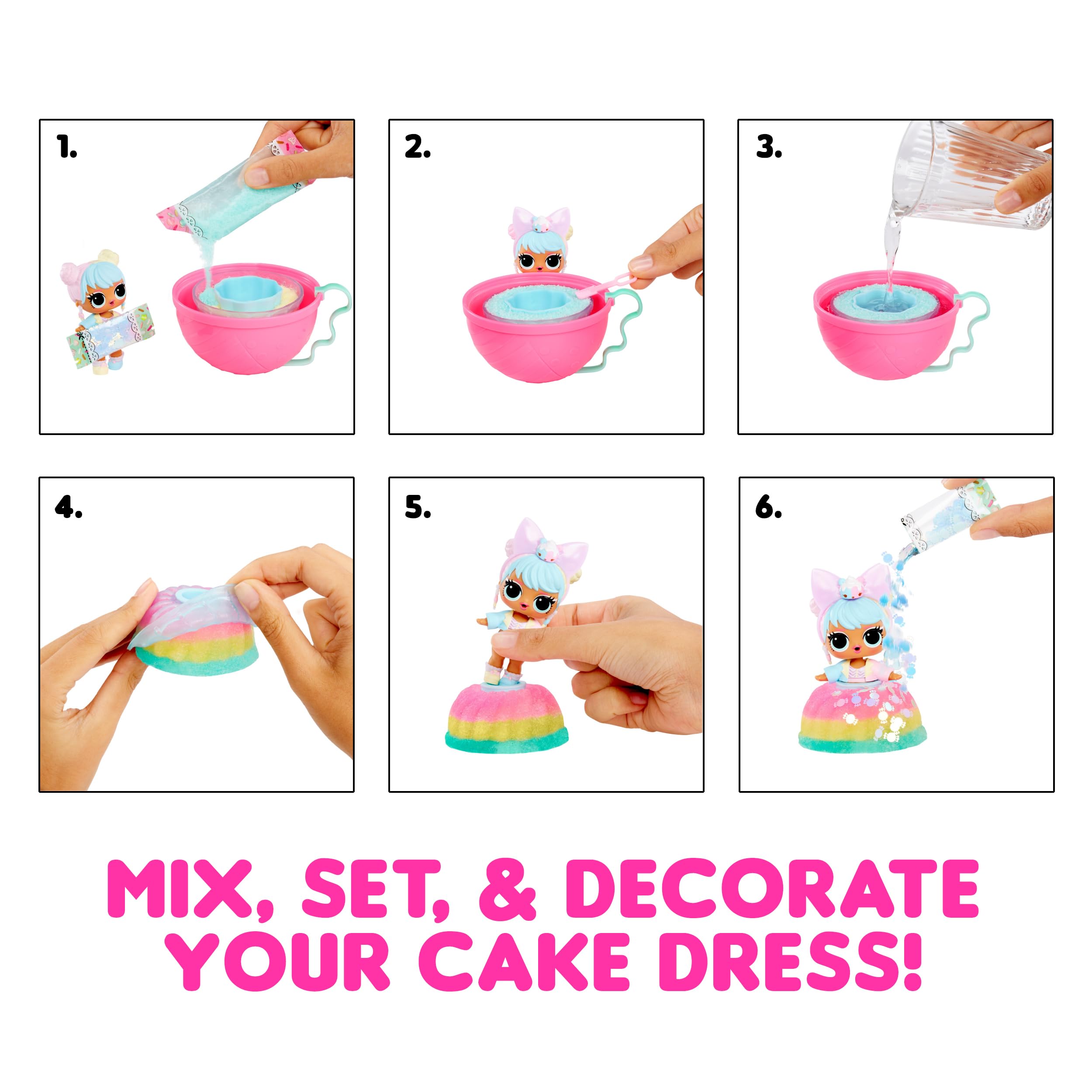 L.O.L. Surprise! Mix & Make Birthday Cake Tots - DIY Cake Dress Doll Playset for Ages 3+ 3