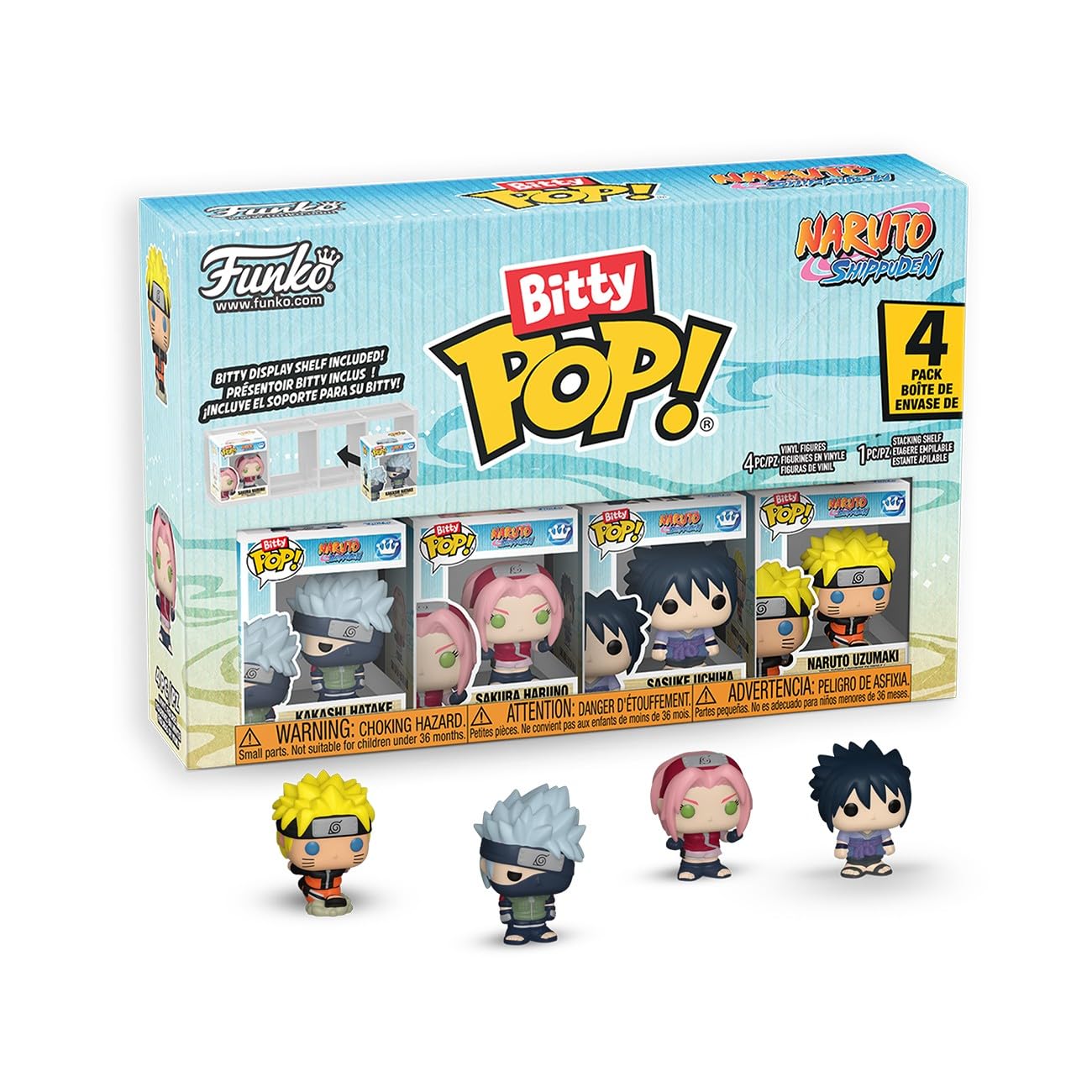 Funko Bitty POP! Naruto Shippuden - Team 7 4 Pack with Chase | 0.9-inch Vinyl Figures