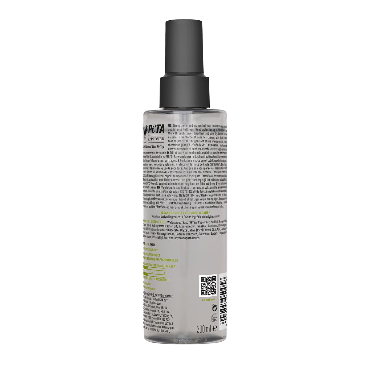 KMS Addvolume Volumizing Spray - Weightless Volume for Fine to Medium Hair | 200 ml