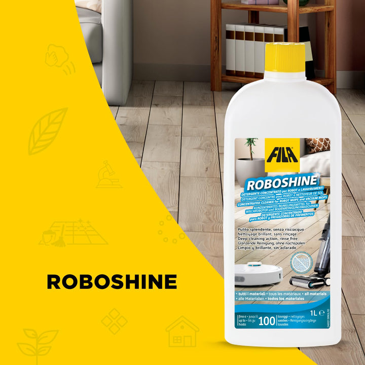 FILA ROBOSHINE Non-Foaming Floor Cleaner for Robot Vacuum Mops (1L)