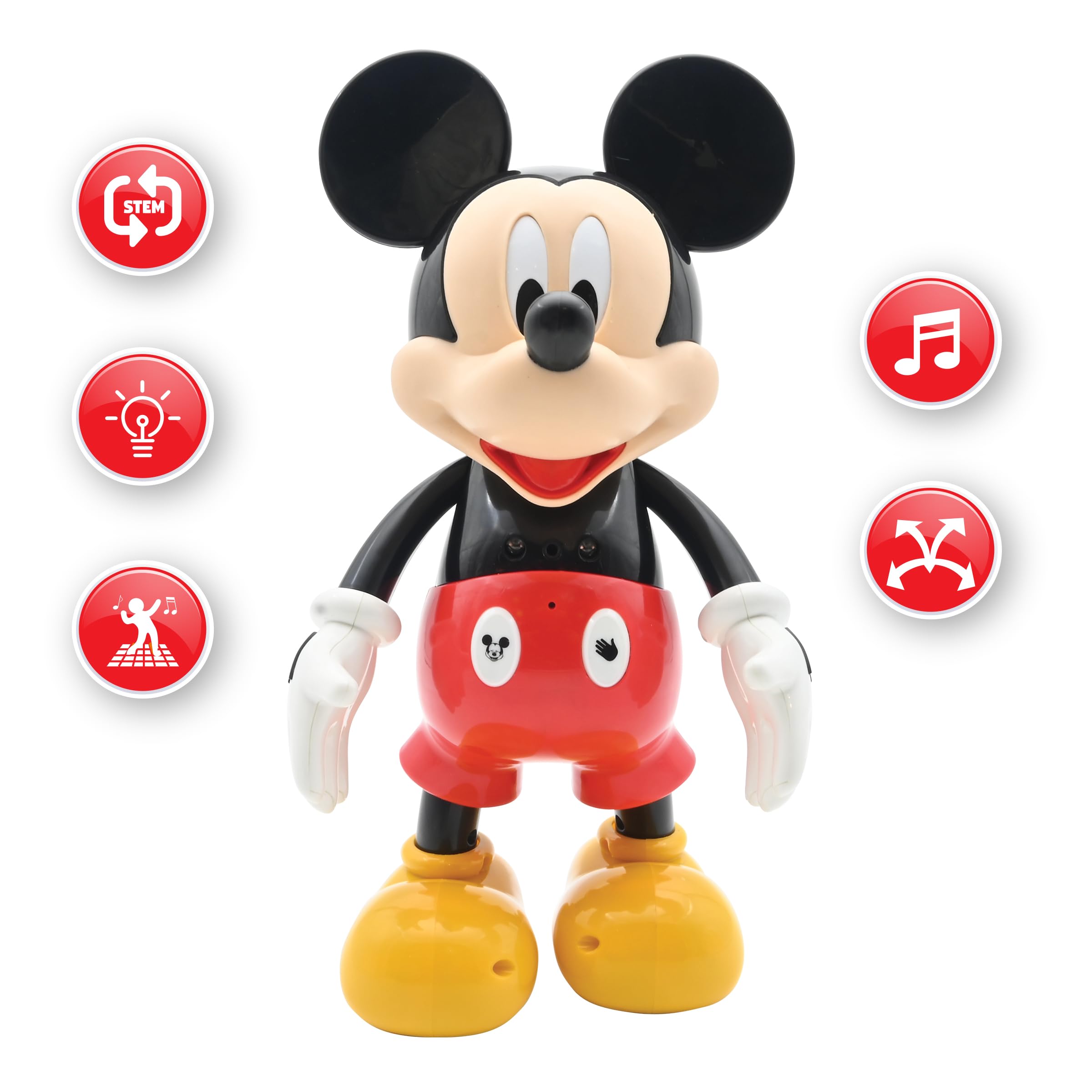 Lexibook Disney Bilingual Mickey Robot - Educational Interactive Toy with Quizzes, Dance & Light Effects 2