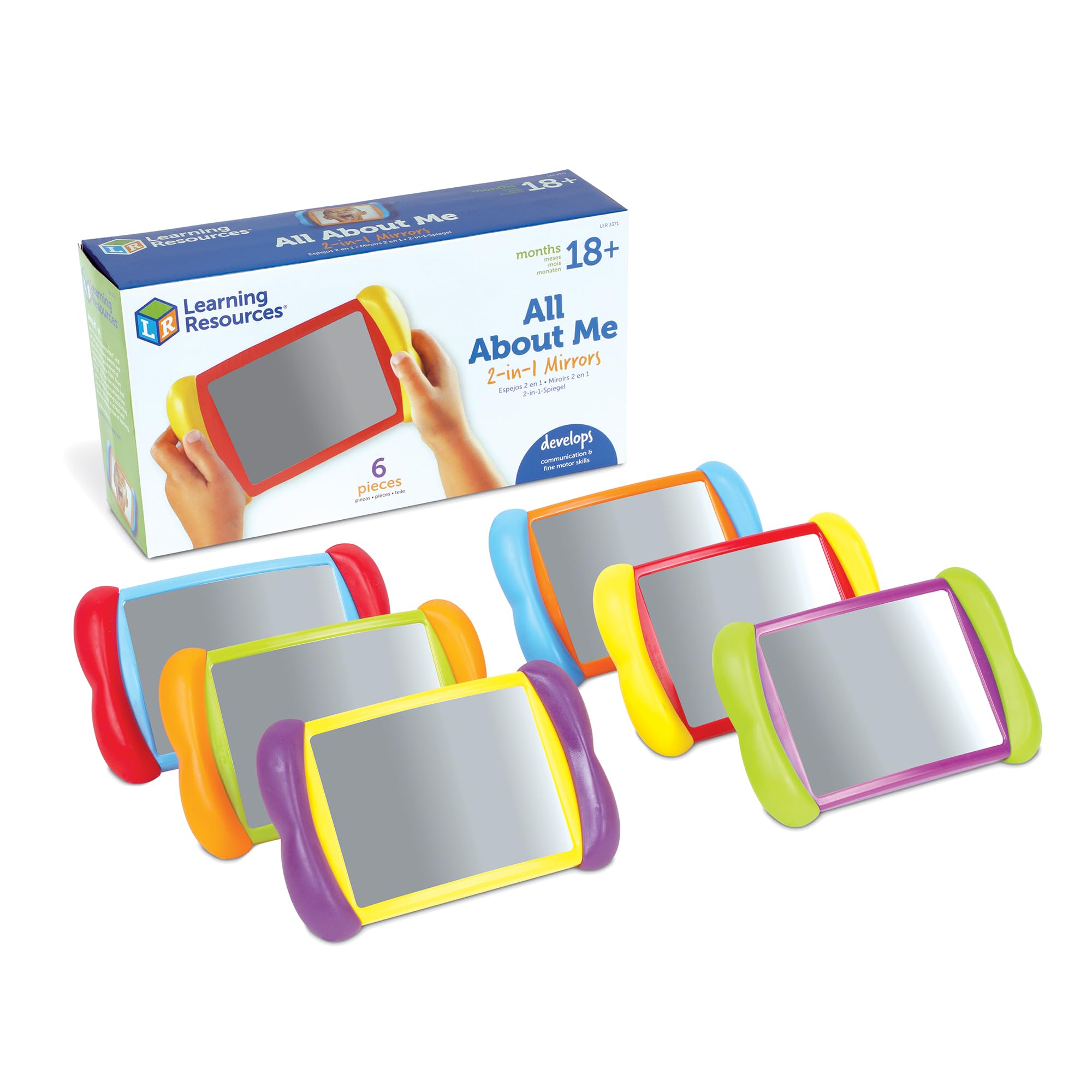 Learning Resources All About Me 2-in-1 Mirrors - Set of 6 | Encourages Self-Awareness & Emotional Learning 1