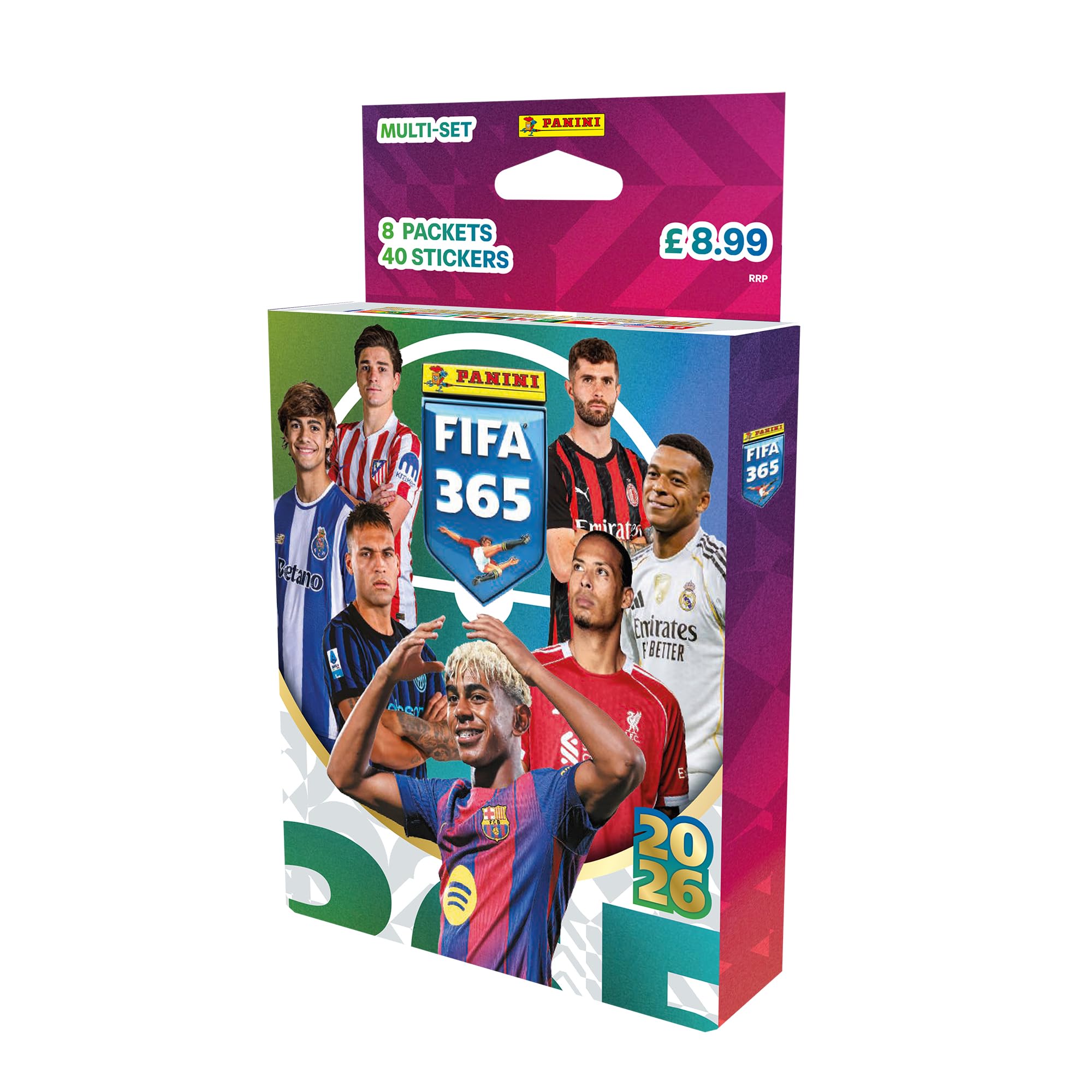 Panini FIFA 365 2026 Sticker Collection - Multiset | 524 Stickers Total | 8 Packets Included