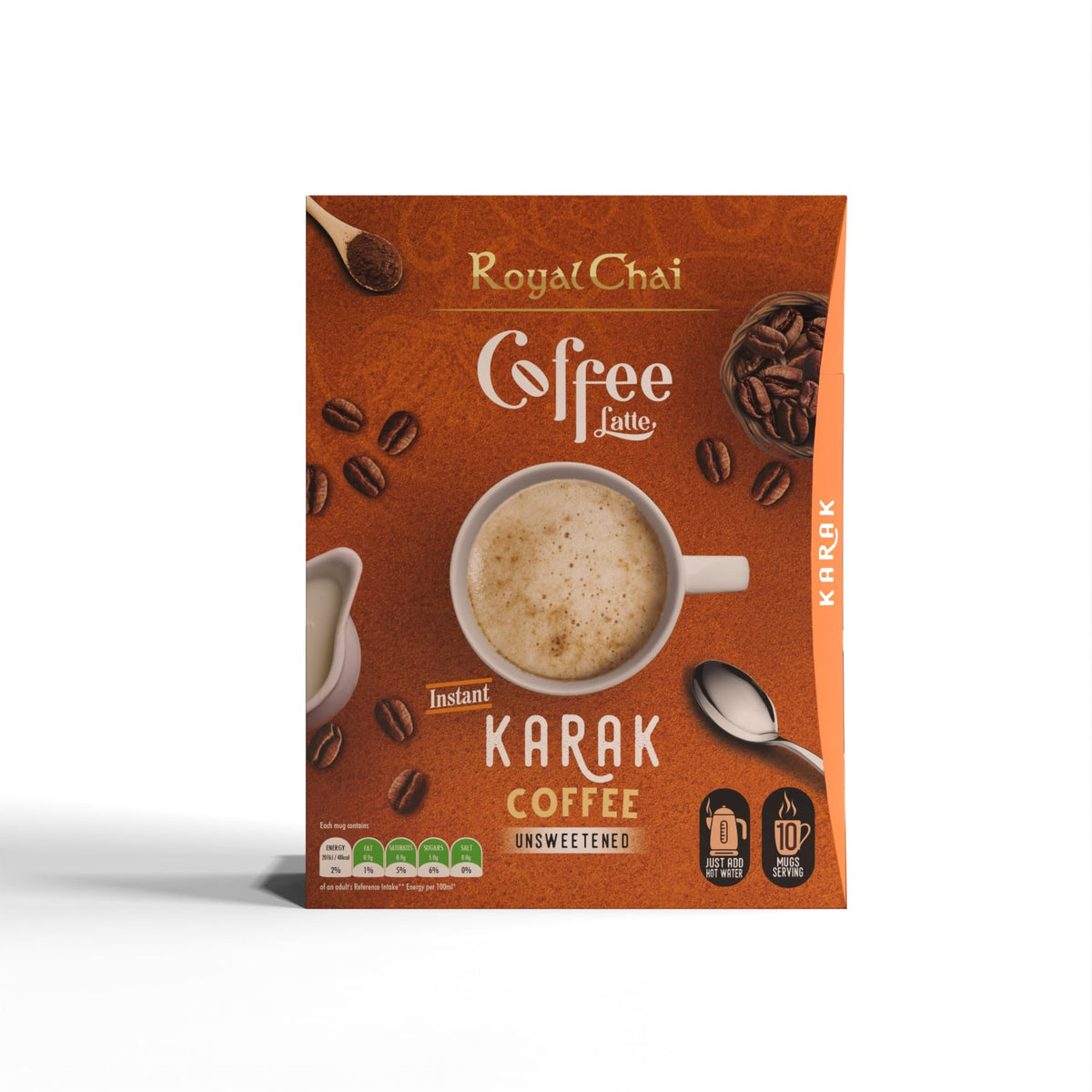 Royal Chai Karak Coffee Latte Unsweetened Instant Coffee Sachets