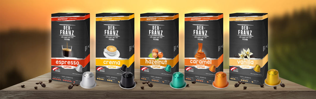 Der-Franz Hazelnut Aroma Coffee Capsules, 60 Capsules (6x10), Nespresso Compatible
