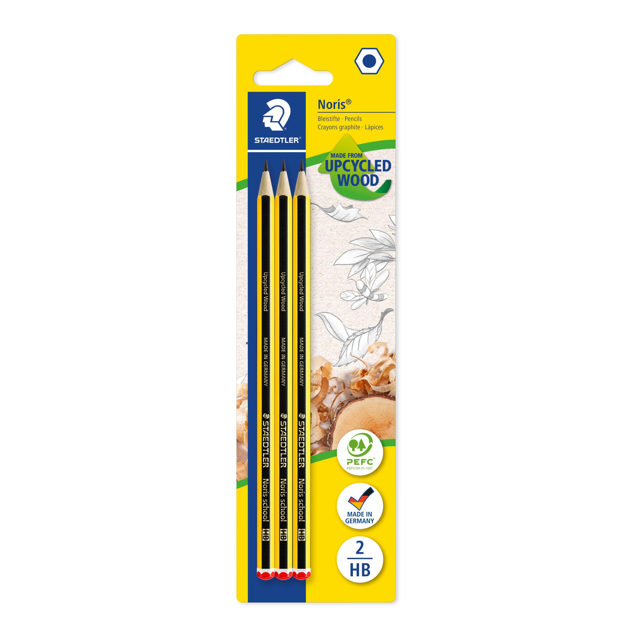 STAEDTLER Noris School Graphite Pencils - HB Hardness, Break-Resistant, Pre-Sharpened (3 Count) 1