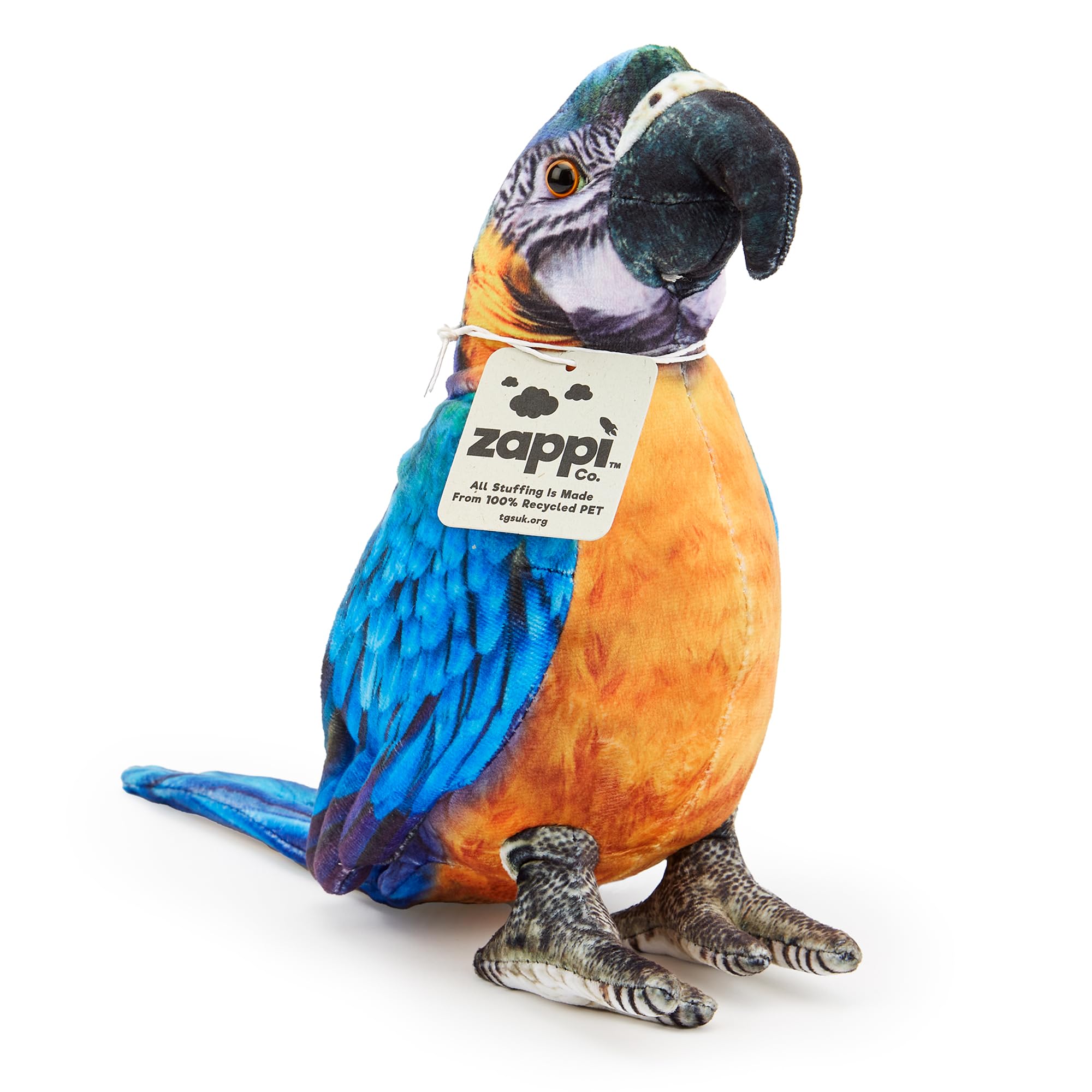 Zappi Co Maya the Macaw Parrot Plush Toy - 28cm Long | Washable | CE/UKCA Tested 5
