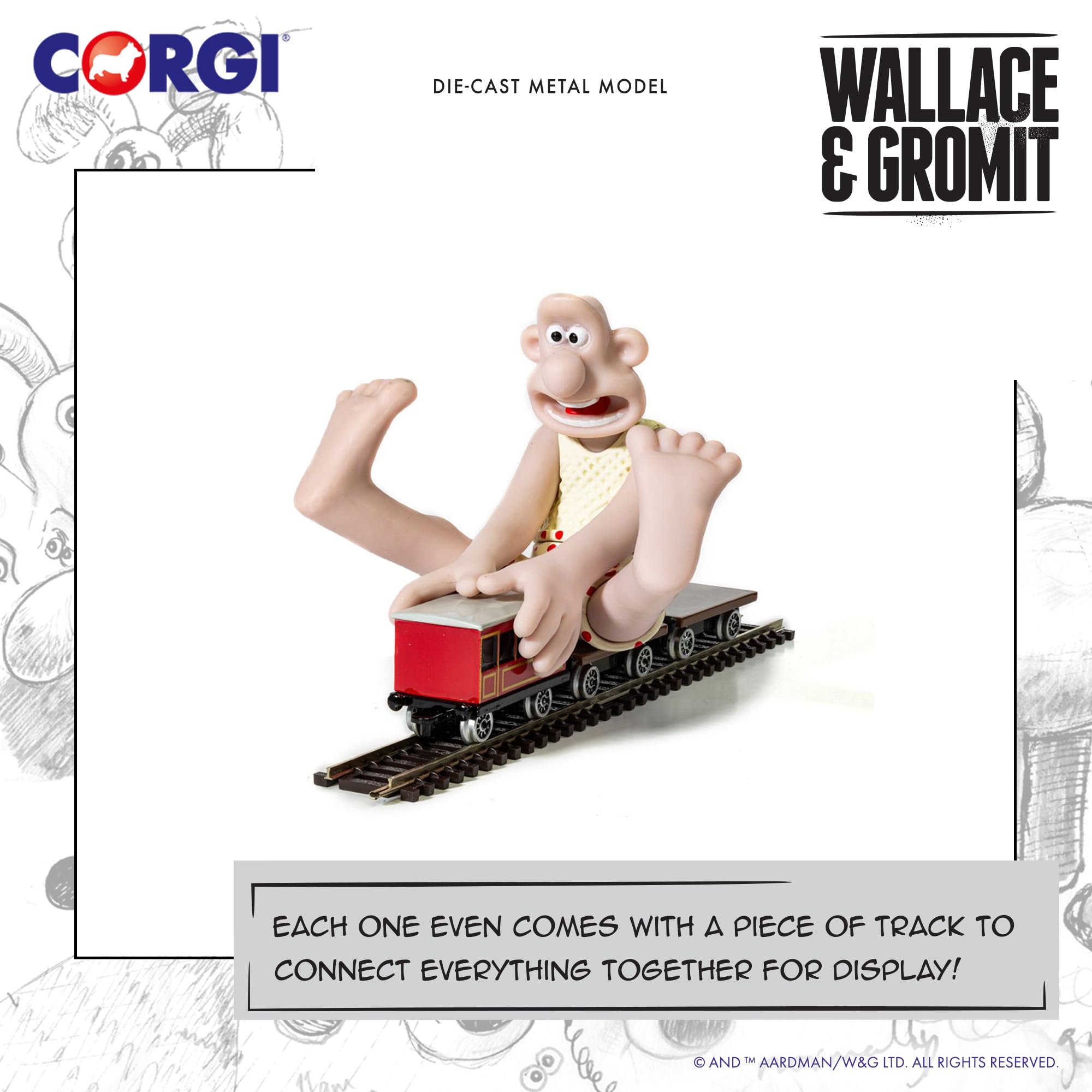 Corgi CC80604 Gromit Diecast Train Toy - Wallace & Gromit: The Wrong Trousers Playset 9