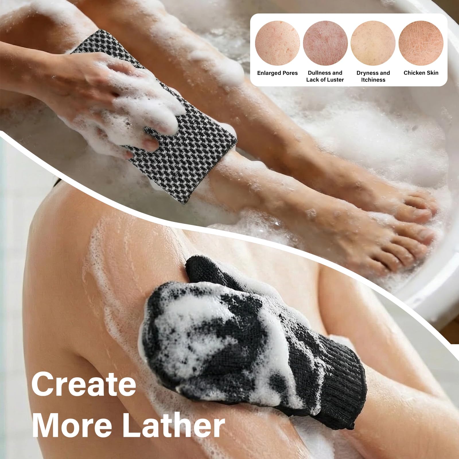 Lafefe Exfoliating Towel Gloves Set - Deep Clean & Pore Unclogging | Unisex Adult | 2 Items 5