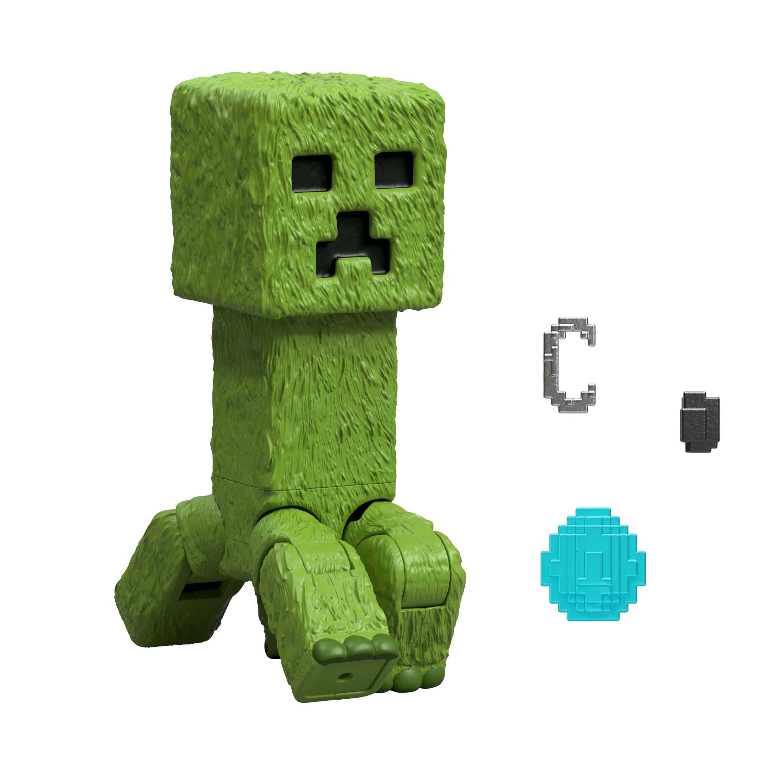 Minecraft Action Figure & Accessories Set - 4-inch Posable Creeper with Movie-Inspired Details by Mattel 1