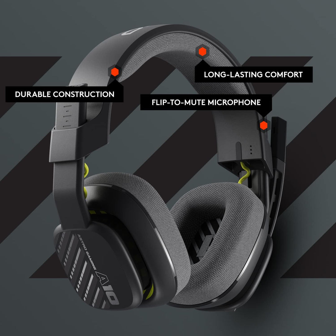 ASTRO A10 Gaming Headset Gen 2 - Wired Over-Ear Headset with Flip-to-Mute Mic for PC, PS4, PS5, Xbox, Switch