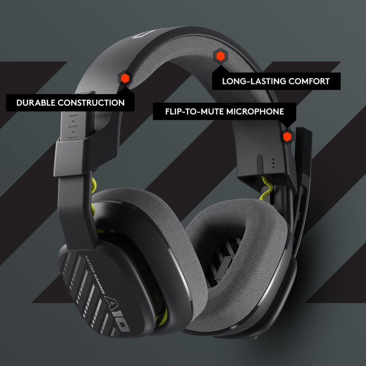 ASTRO A10 Gaming Headset Gen 2 - Wired Over-Ear Headset with Flip-to-Mute Mic for PC, PS4, PS5, Xbox, Switch