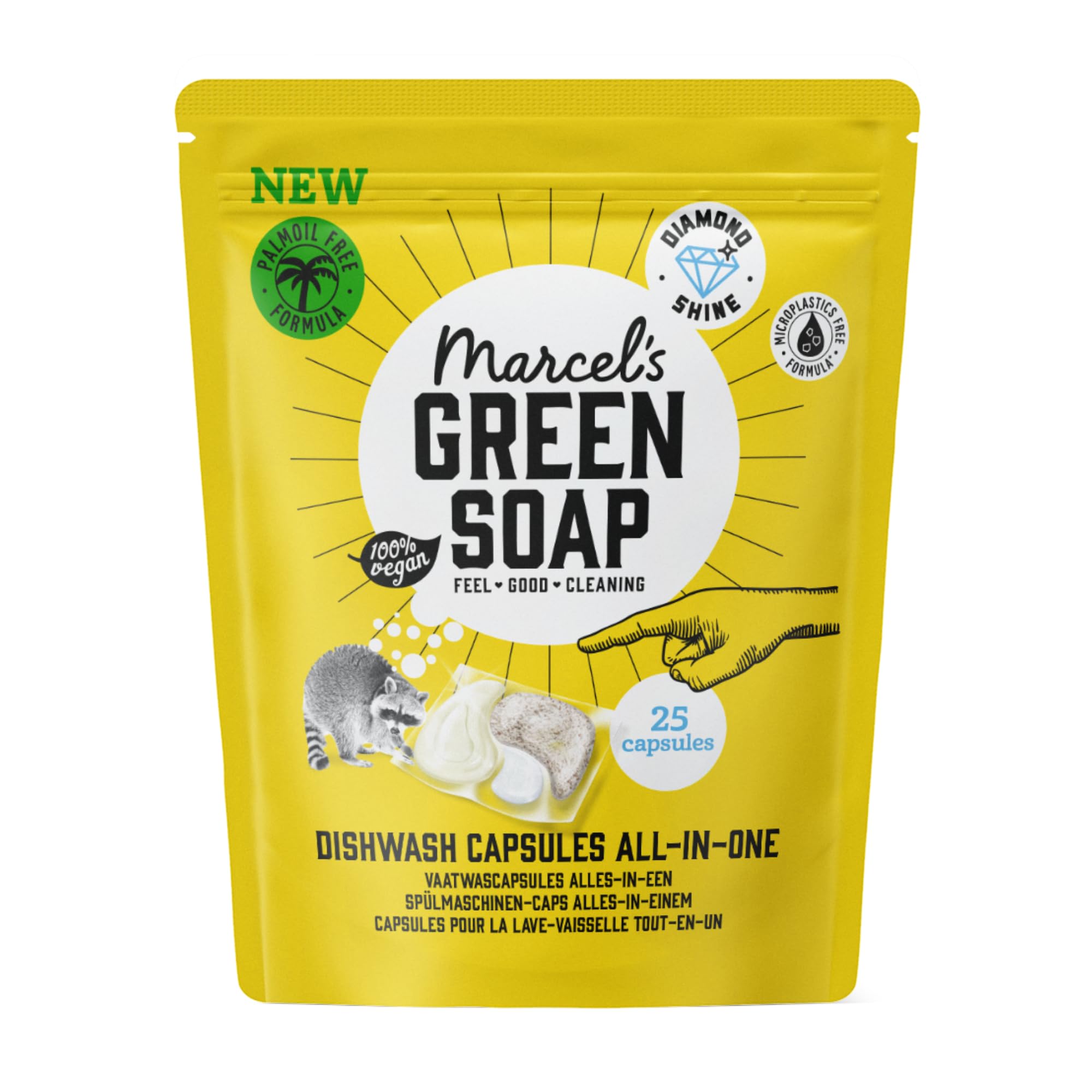 Marcel's Green Soap Dishwasher Capsules - All-in-One 99% Biodegradable Capsules - Grapefruit & Lime - 25 Pack 1