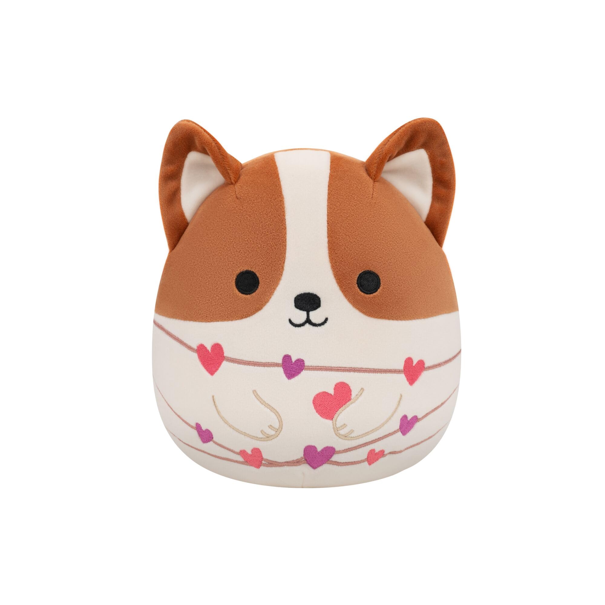 Squishmallows Reginald the Corgi Valentine's Plush Stuffed Animal - 7.5-Inch | Polyester | Unisex Children