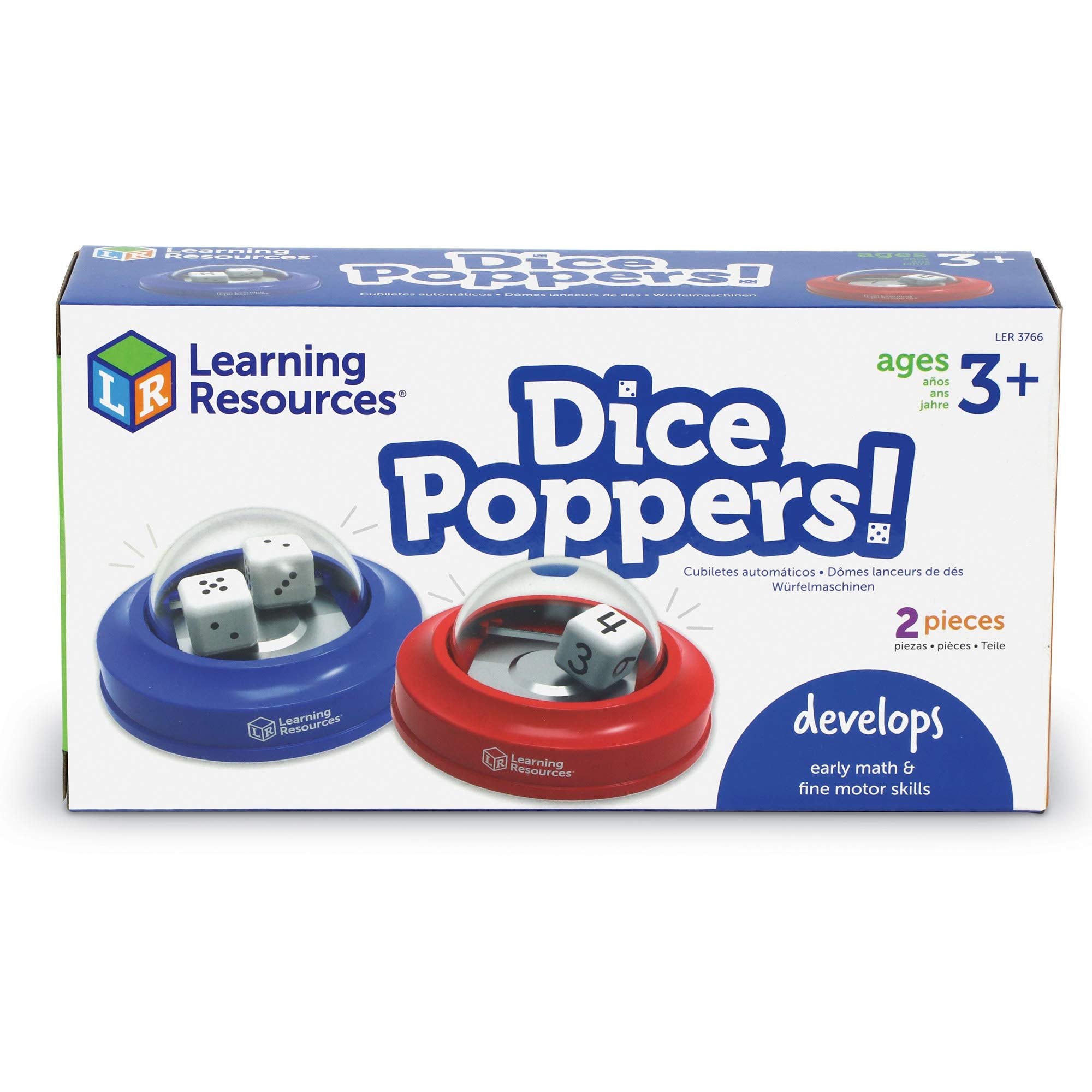 Learning Resources Dice Poppers Set (2 Pack) - Fun Dice Rolling for Early Math Skills 4