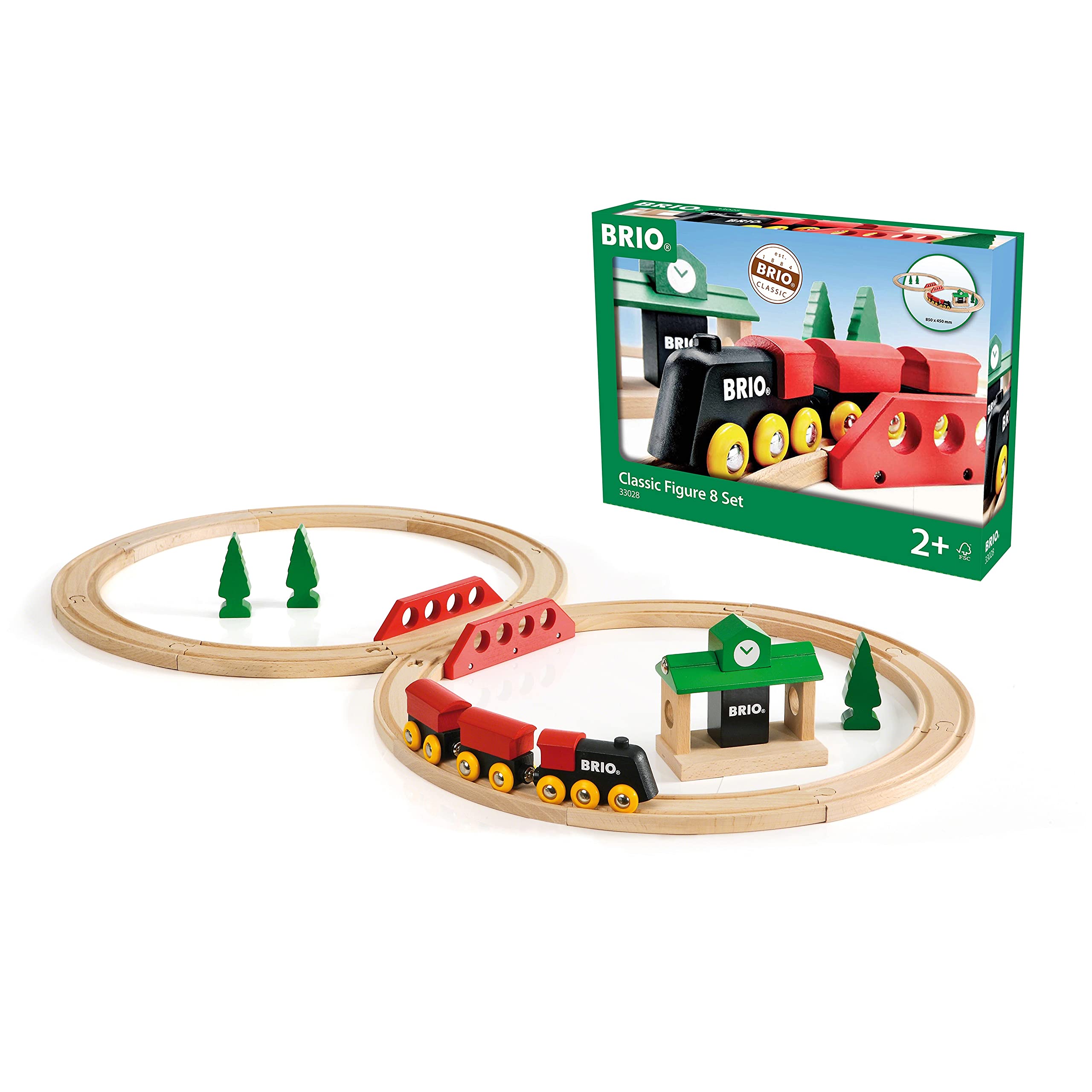 BRIO Classic Figure of 8 Wooden Railway Train Set - Magnetic Wooden Trains for Toddlers 2 Years Up 1
